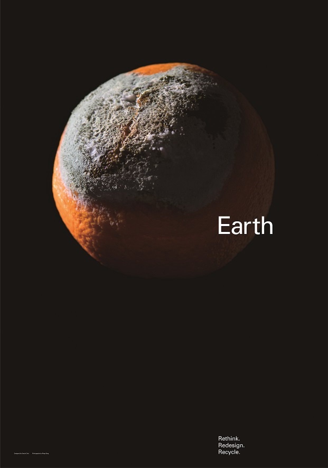 Sandy Choi’s “Earth” (2018) uses a mouldy orange to represent a rotting planet. Photo: Hong Kong Design Centre