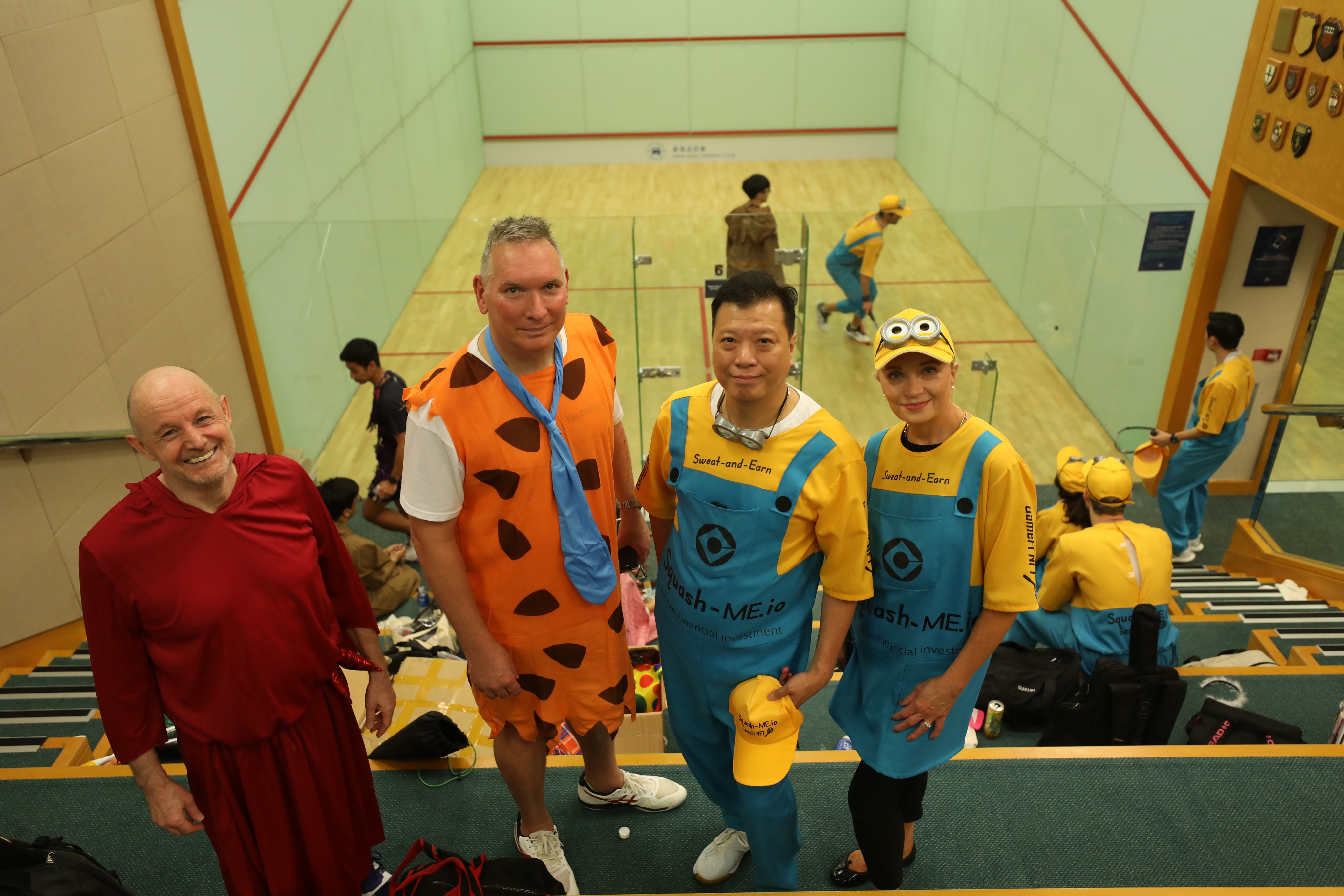 Squash players dressed up for a good cause. Photo: Xiaomei Chen