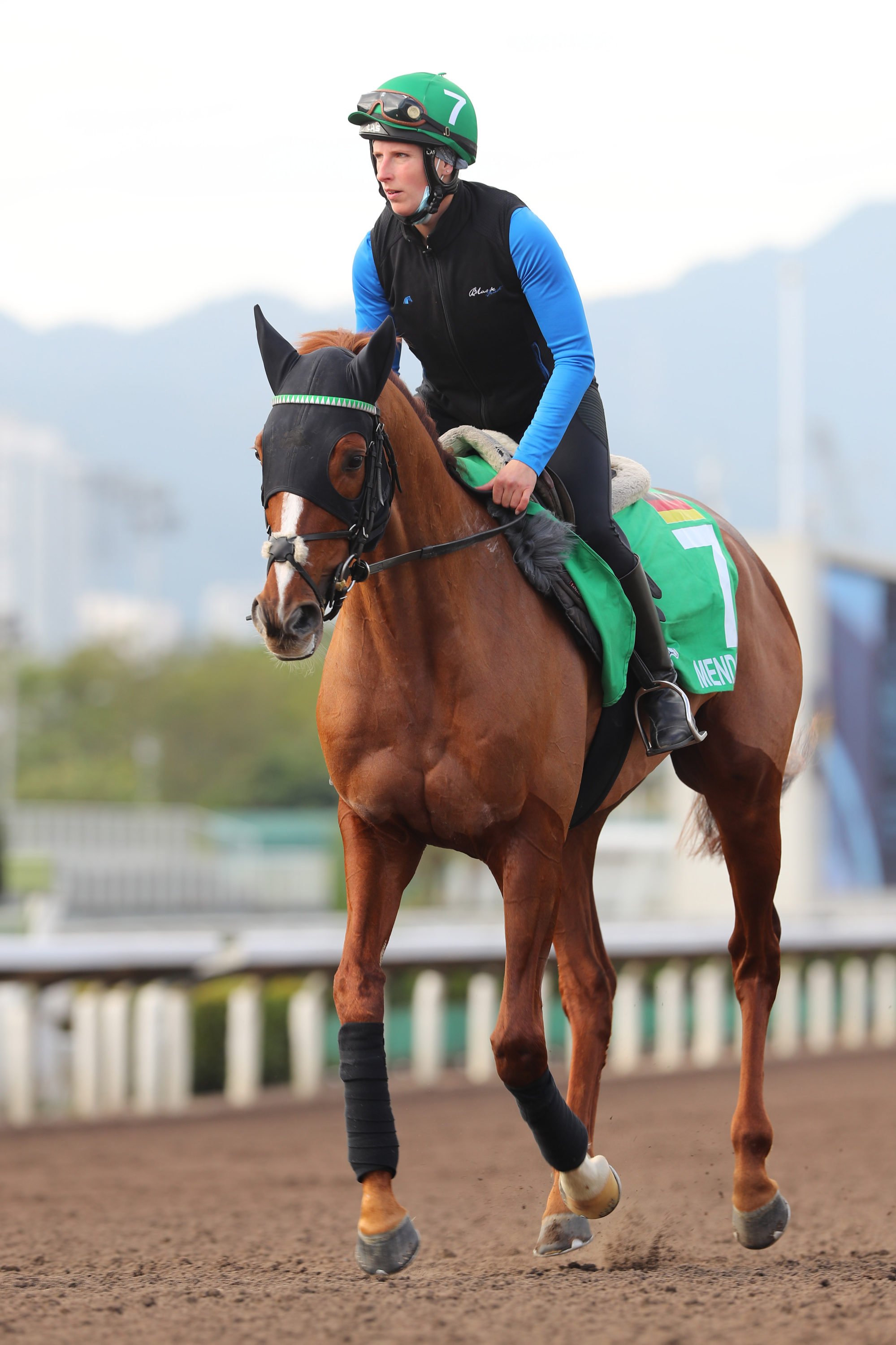 Trainer Sarah Steinberg and Mendocino at Sha Tin this week. Photo: Kenneth Chan