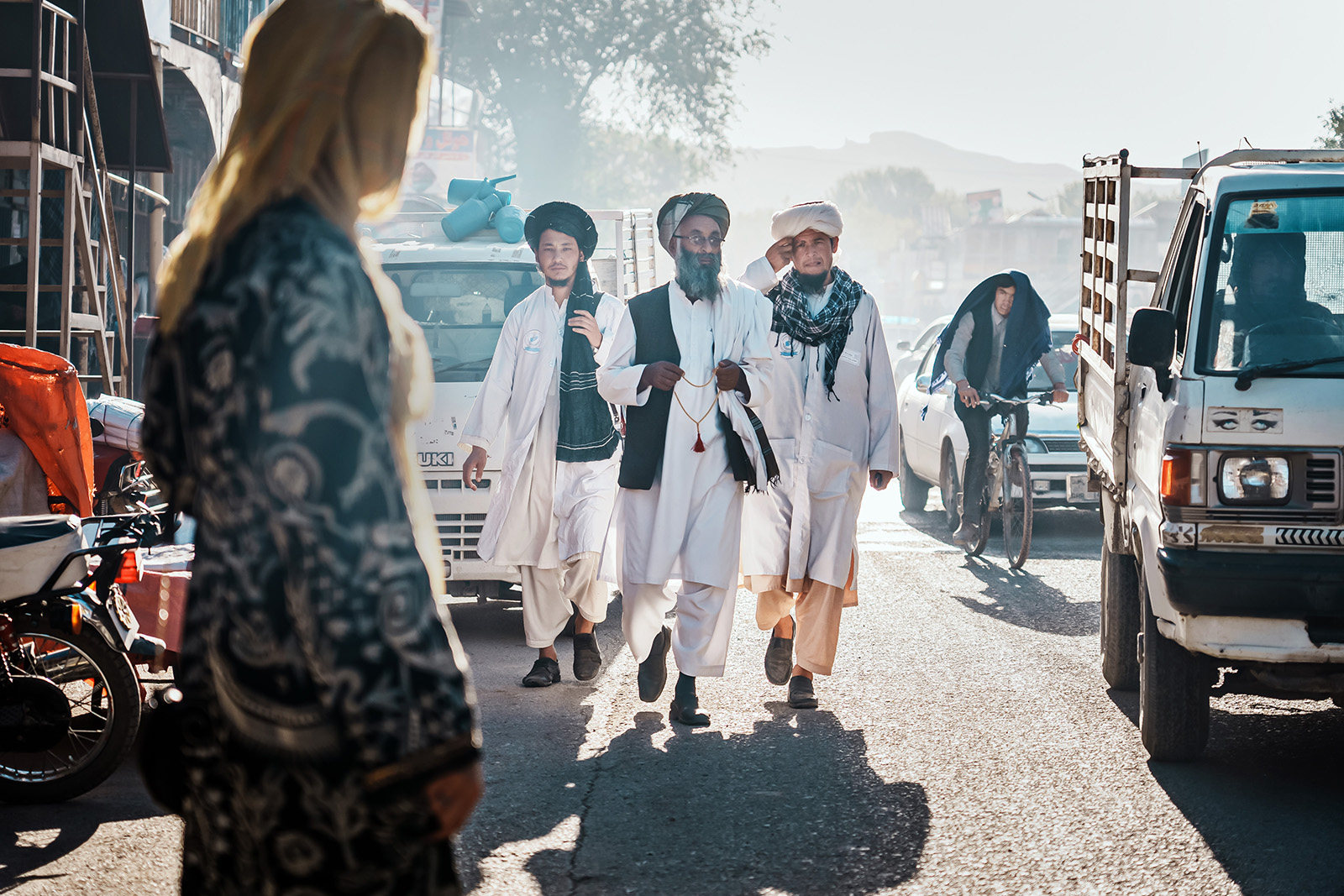 Taliban morality police patrol the streets to enforce dress codes in Bamian, Afghanistan. Photo: TNS