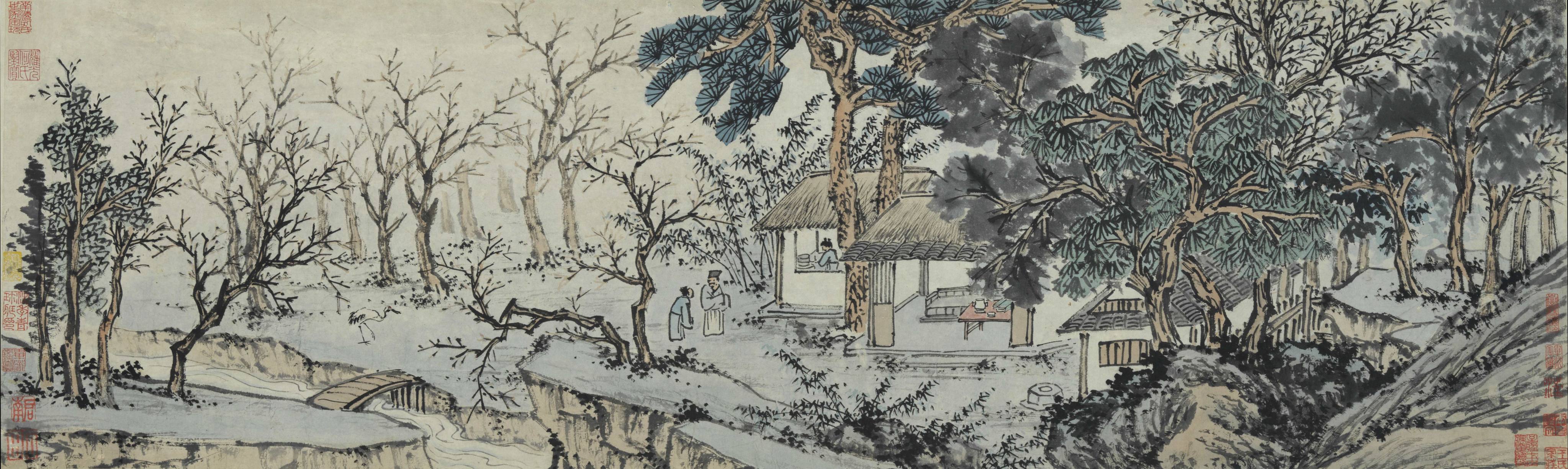 Detail from Ming dynasty artist Shen Zhou’s hand scroll “Hall of Preserving Confucianism” on display at the Hong Kong Museum of Art. Photo: Hong Kong Museum of Art