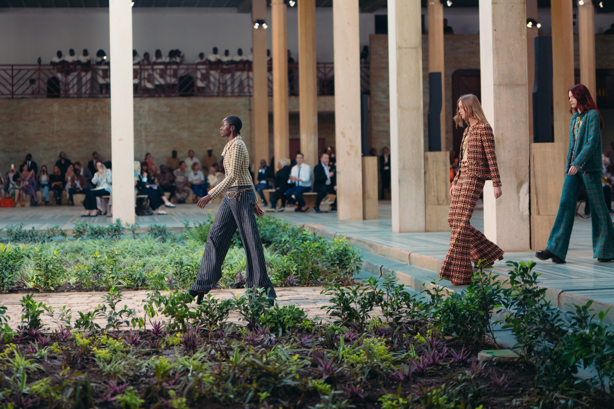 Models show looks from Chanel’s Métiers d’Art show in Dakar, Senegal. Photo: courtesy of Chanel