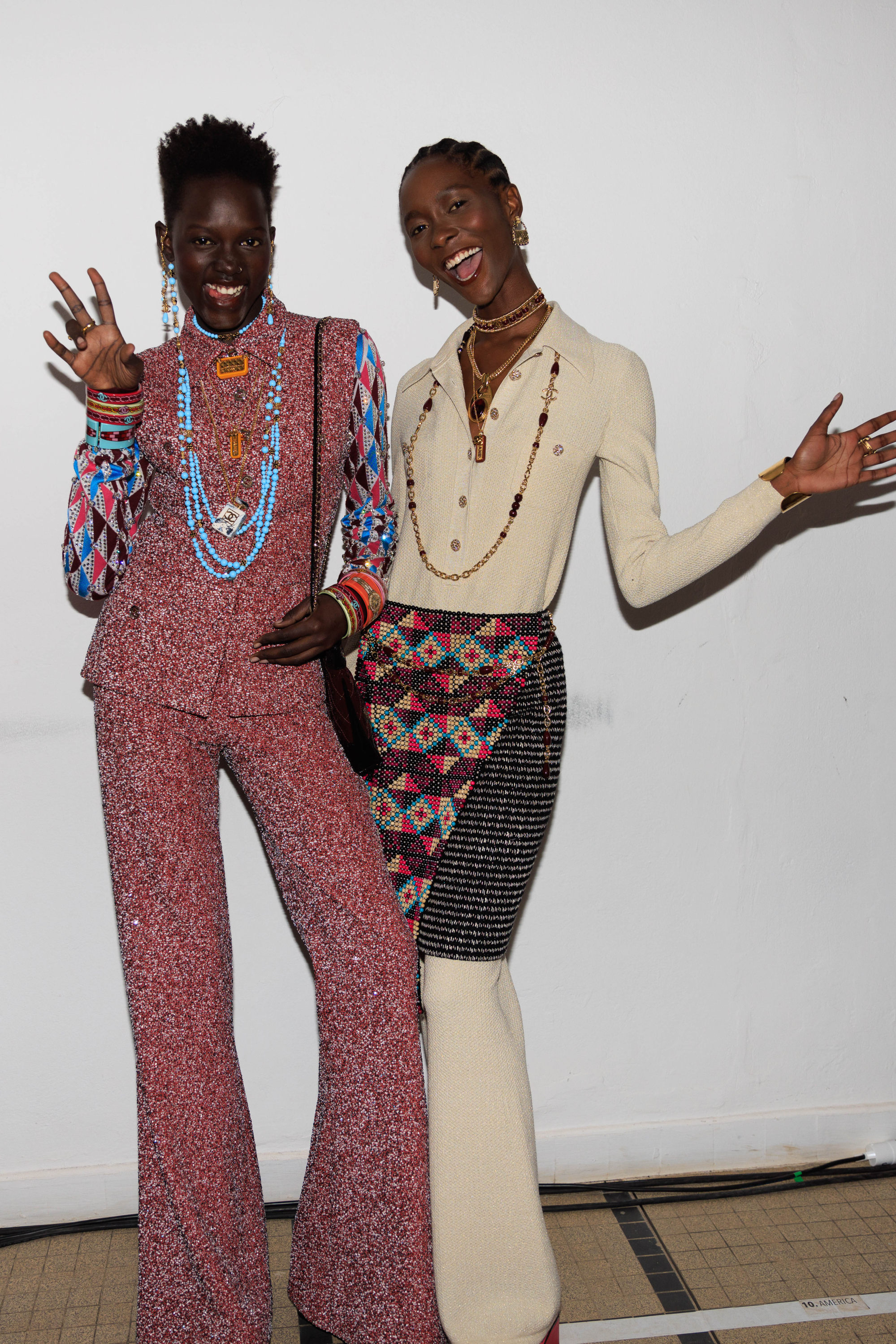 Models backstage at Chanel’s Métiers d’Art show in Dakar, Senegal. Photo: courtesy of Chanel