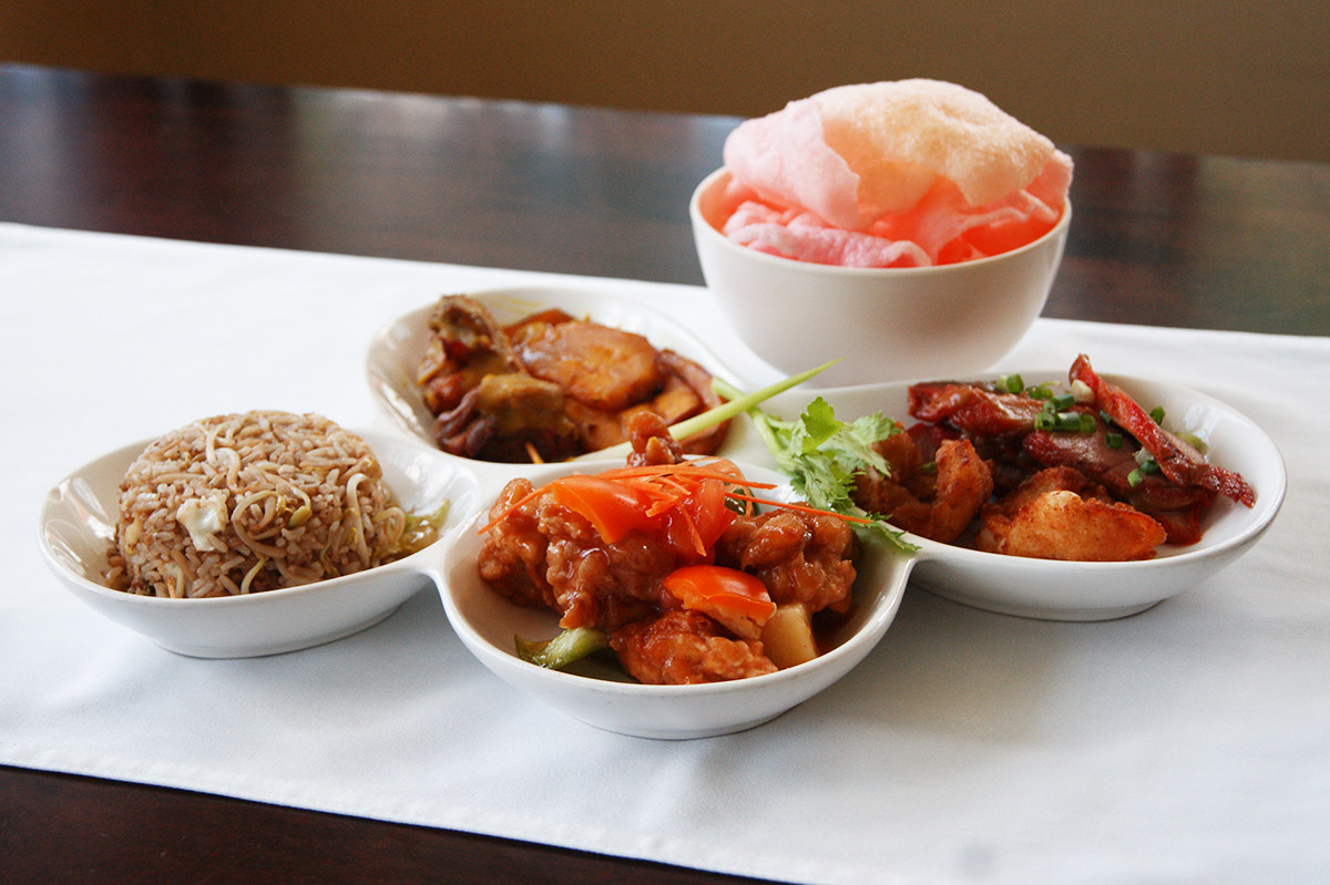 Dishes at Rose Garden restaurant in Curacao that reflect the varying influences on the island’s Chinese cuisine. Photo: Rose Garden