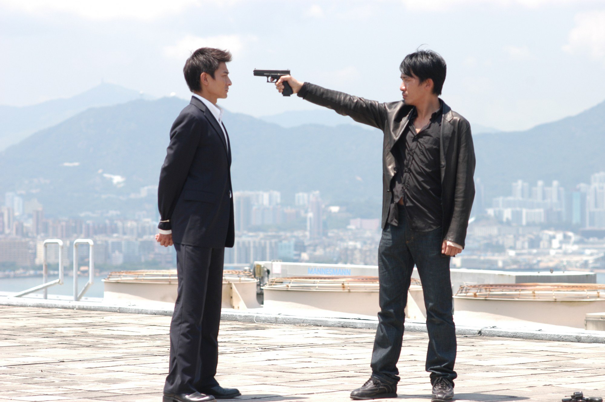 Andy Lau Tak-wah (left) and Tony Leung Chiu-wai in a still from Infernal Affairs. Photo: Media Asia Films