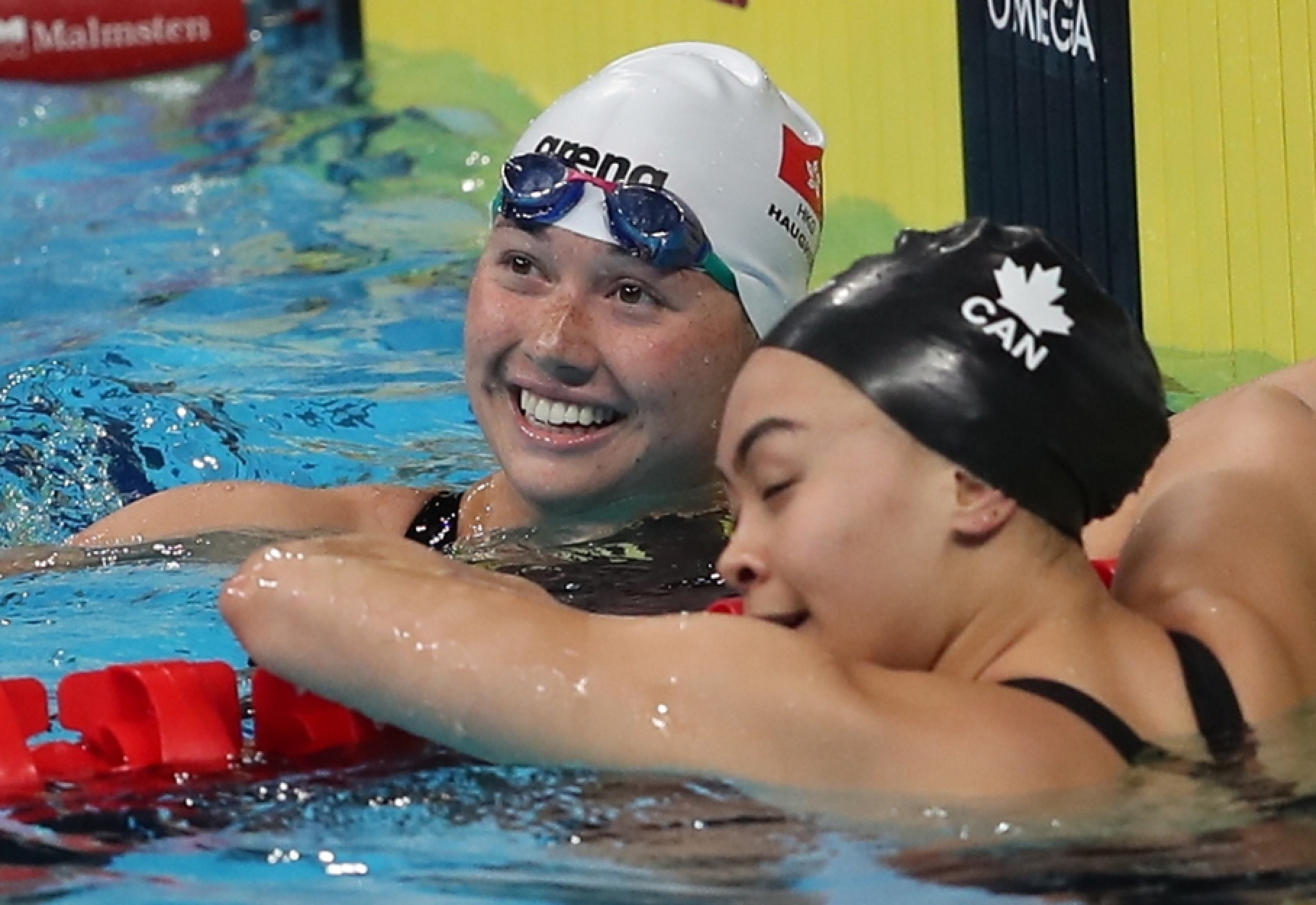 Siobhan Haughey reacts after winning the women’s 100m freestyle final at the Fina World Swimming Championships in Abu Dhabi. Photo: EPA-EFE