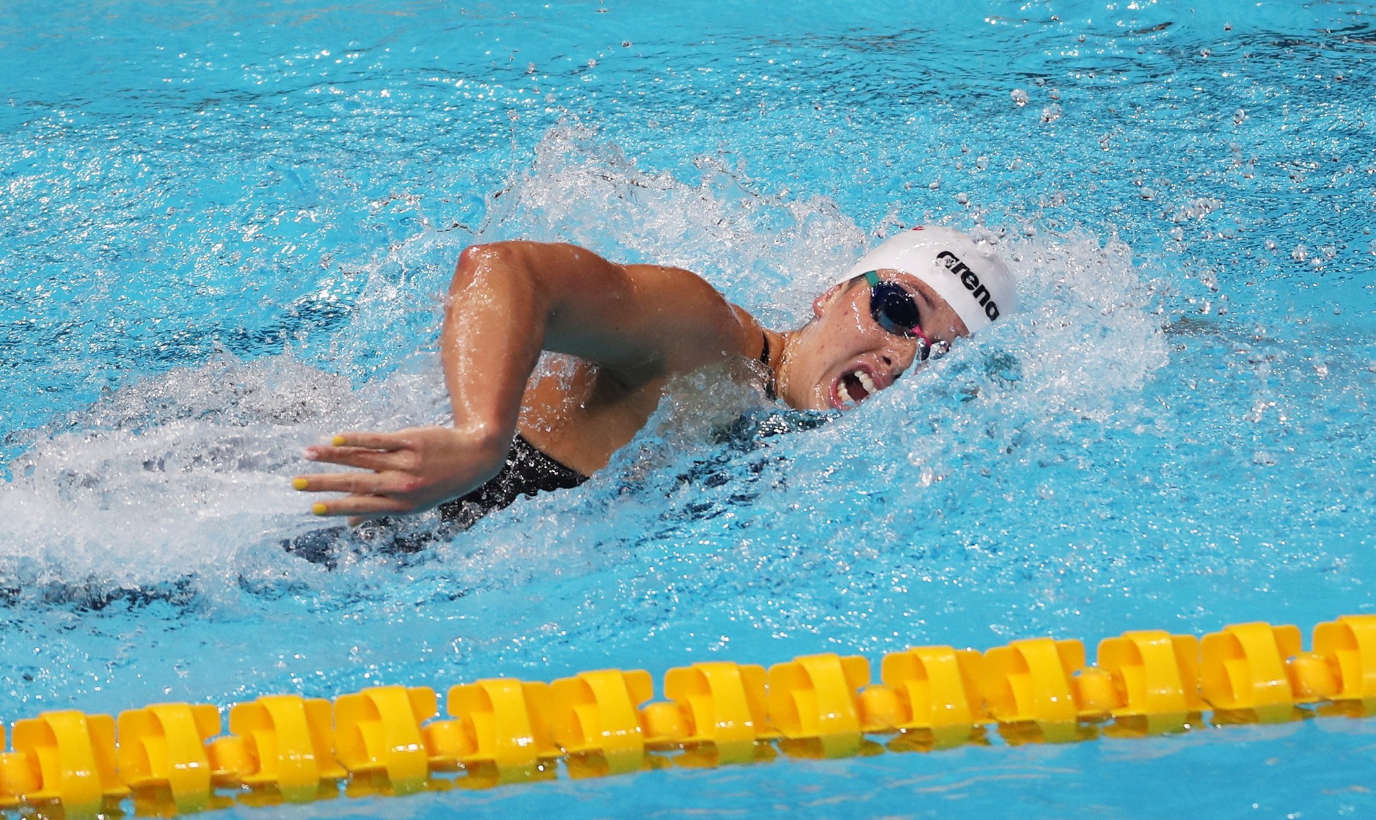 Siobhan Haughey in action on her way to winning the 200m freestyle final in Abu Dhabi. Photo: EPA-EFE