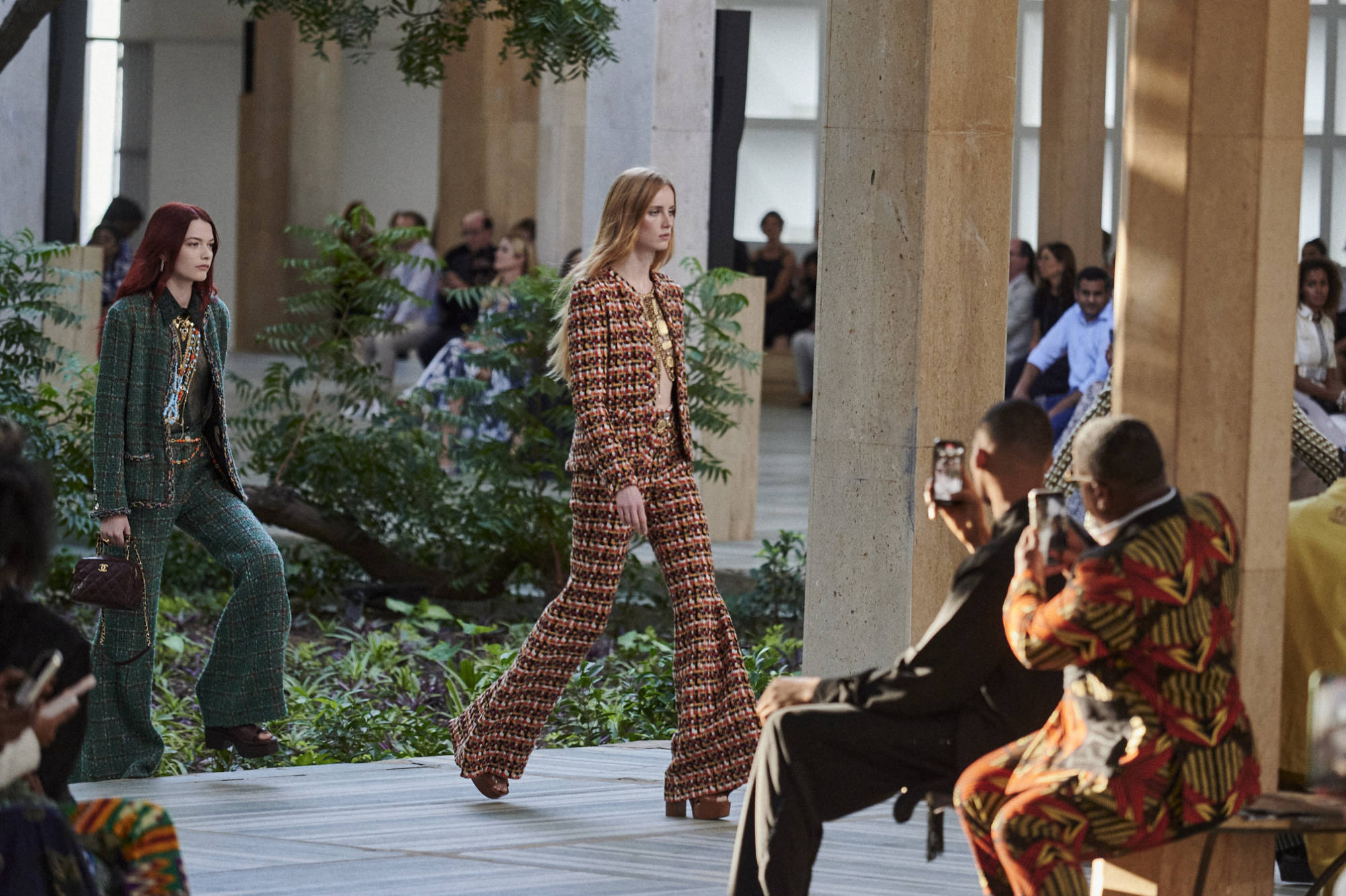 Pharrell Williams walks in the Chanel show in Paris