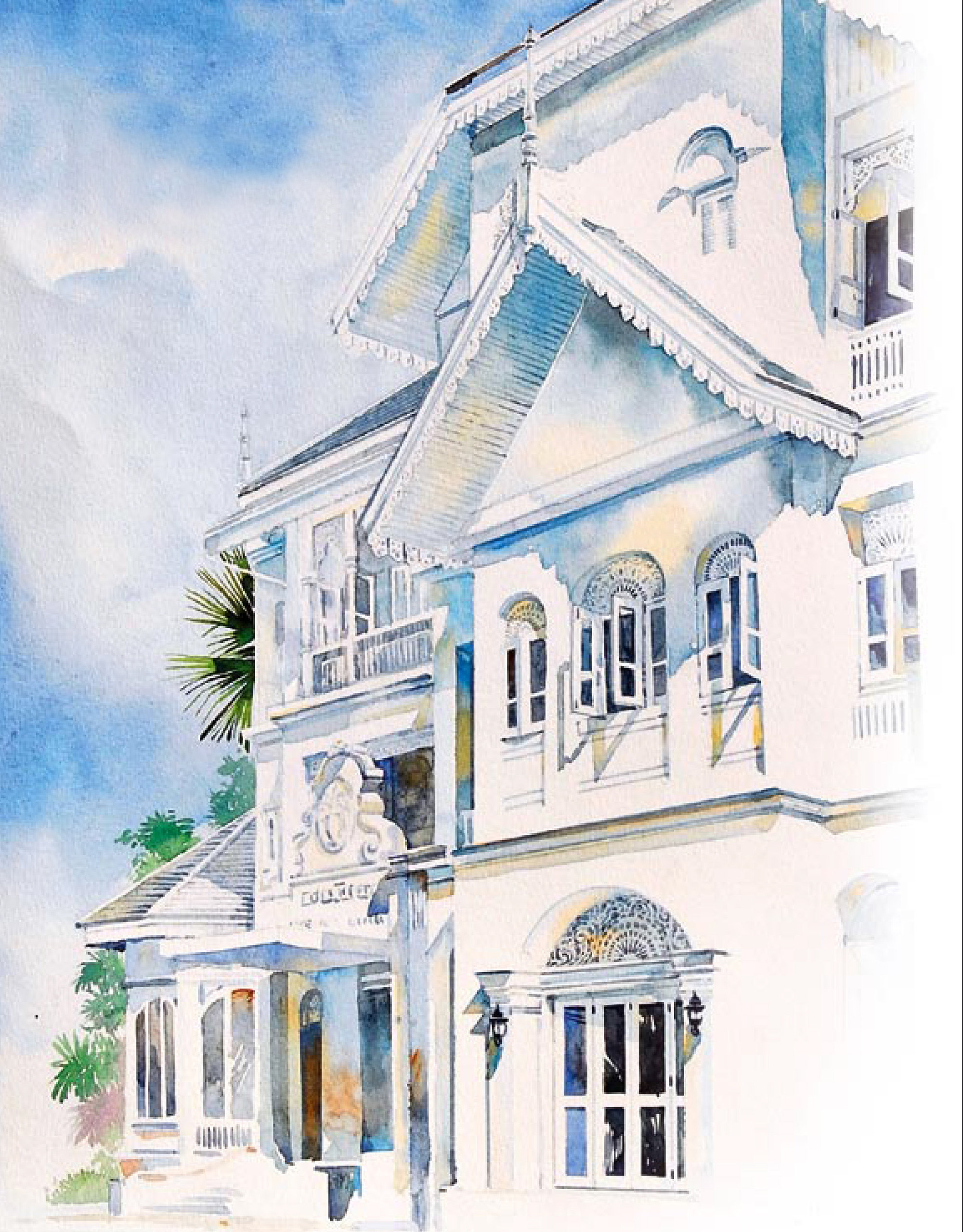 An illustration of Lanna colonial architecture from the book Lanna Colonial: A Return to Elegance by Chairat Usavangkul. Photo: Sumit Temdee