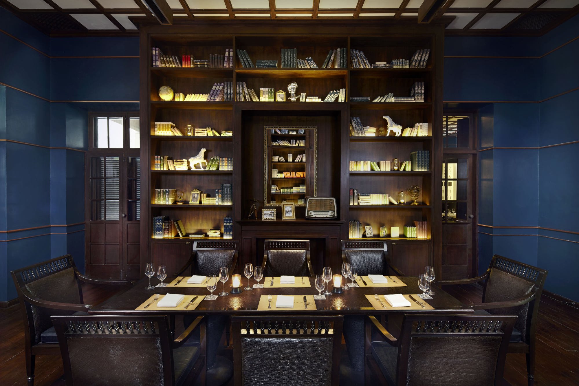 The library room at Anantara Chiang Mai Resort’s restaurant, The Service 1921. Photo: Handout