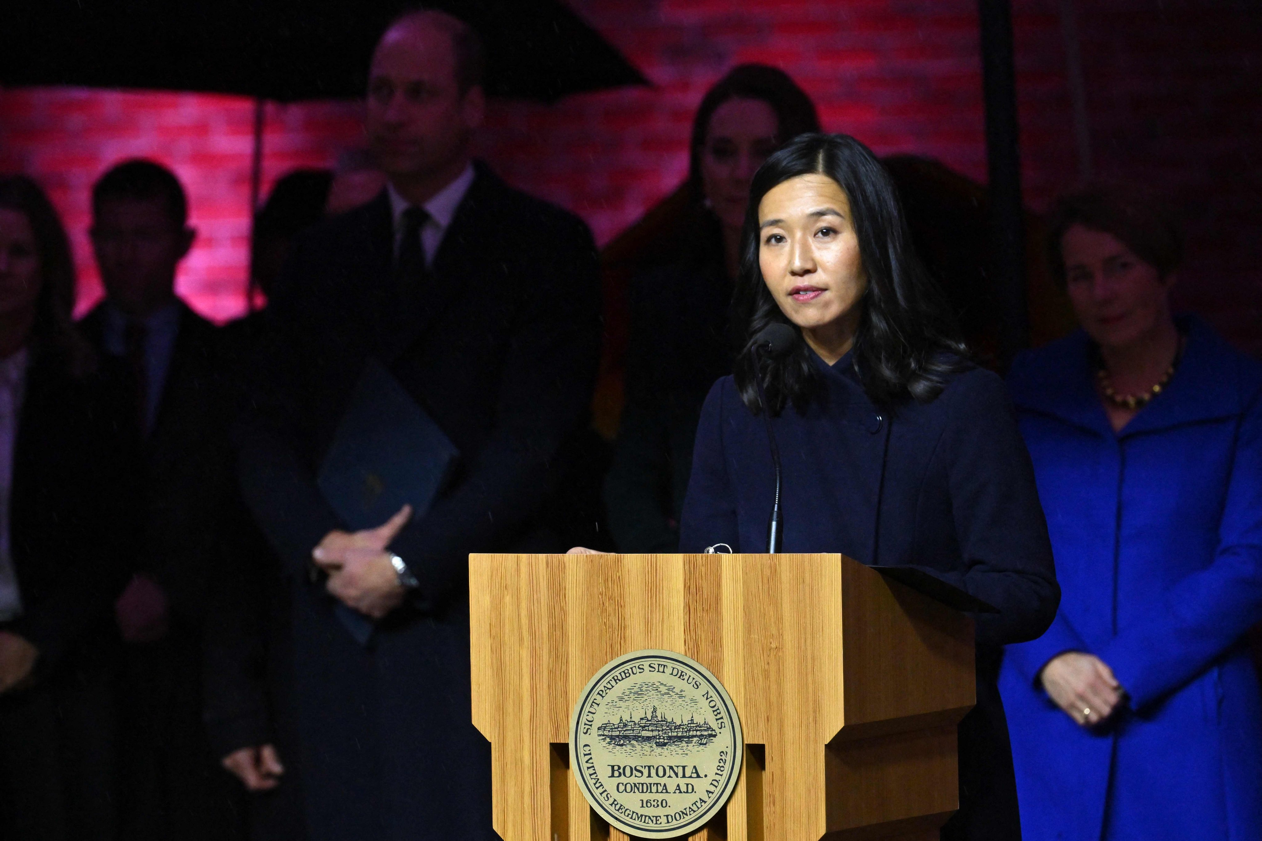 Boston Mayor Michelle Wu speaks during a Welcome to Earthshot event at City Hall Plaza in Boston, Massachusetts, on November 30. Wu is among a new wave of Asian-Americans pursuing elected office, raising the profile of a group vastly underrepresented in the political sphere. Photo: AFP