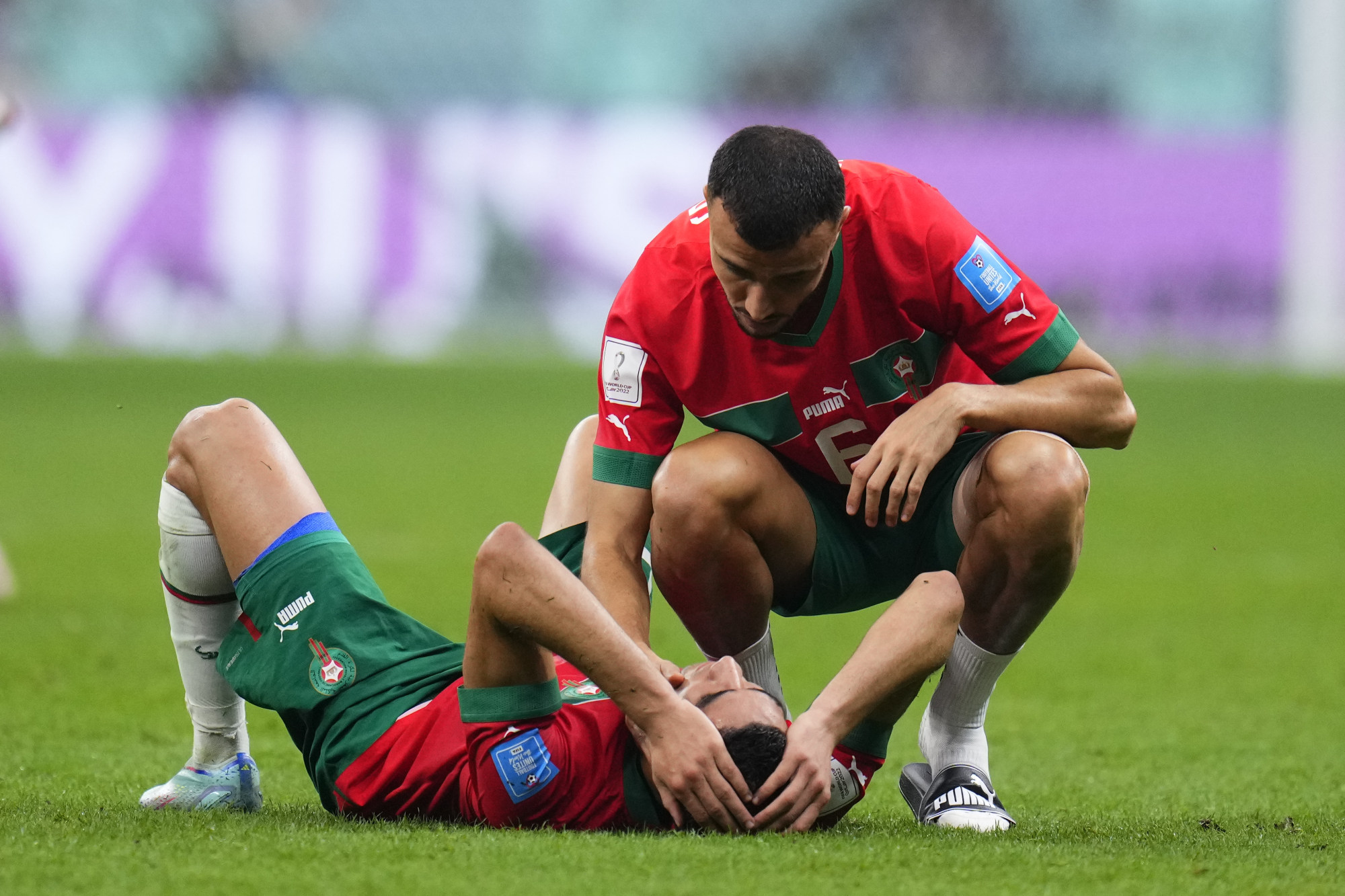 FIFA World Cup 2022: Kylian Mbappe consoles Morocco's Achraf