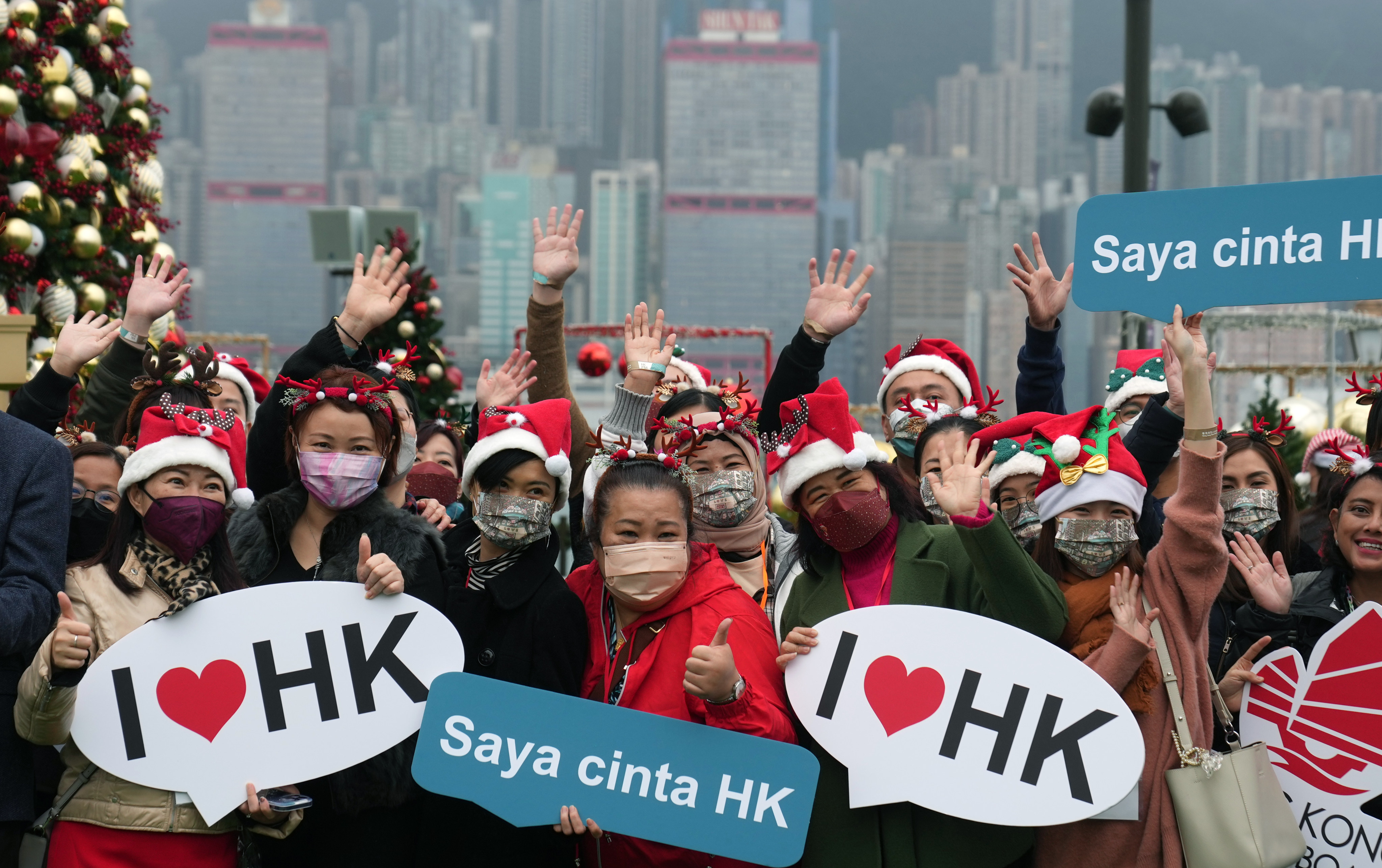 Southeast Asian travel trade members take in Hong Kong’s winter cheer at the West Kowloon Cultural District on December 14, as the Tourism Board organises a large-scale familiarisation trip to boost visitor numbers. Photo: Sam Tsang