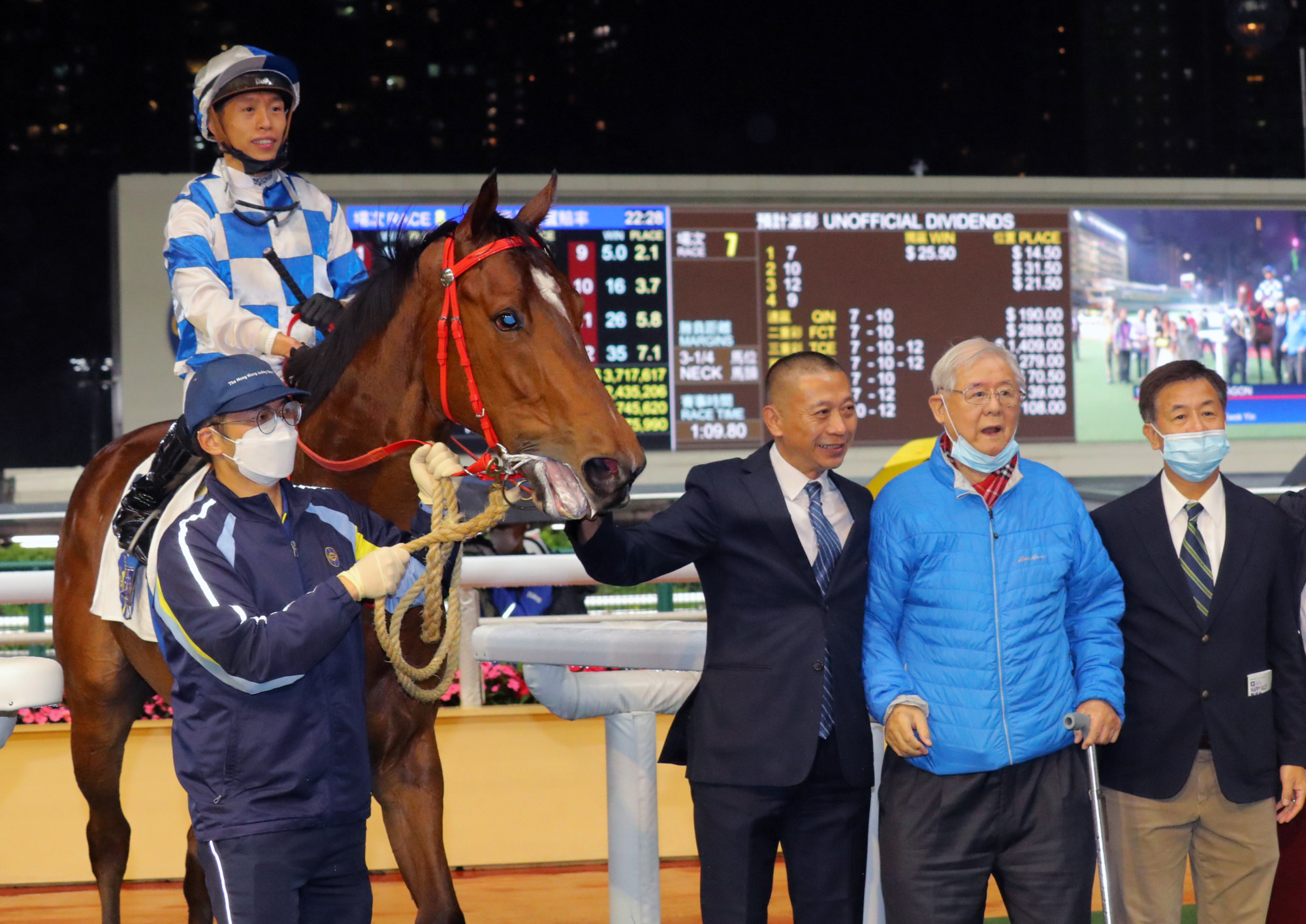 Nordic Dragon’s delighted connections celebrate his hugely impressive debut win at Happy Valley on November 23.
