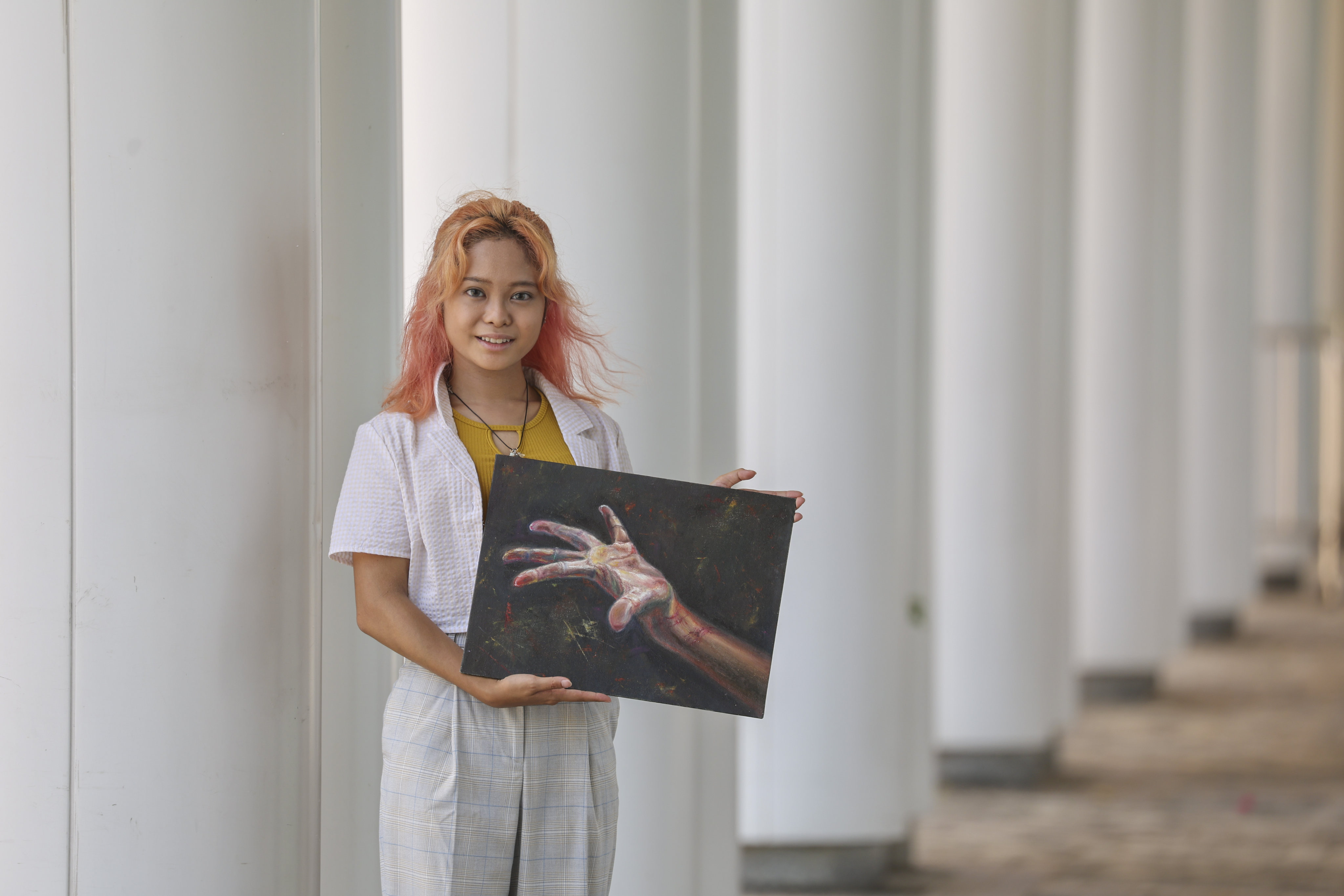 Apart from videos, Ruby Yip says she also uses other mediums, such as drawing, to express her feelings and comment on social issues. Photo: Edmond So