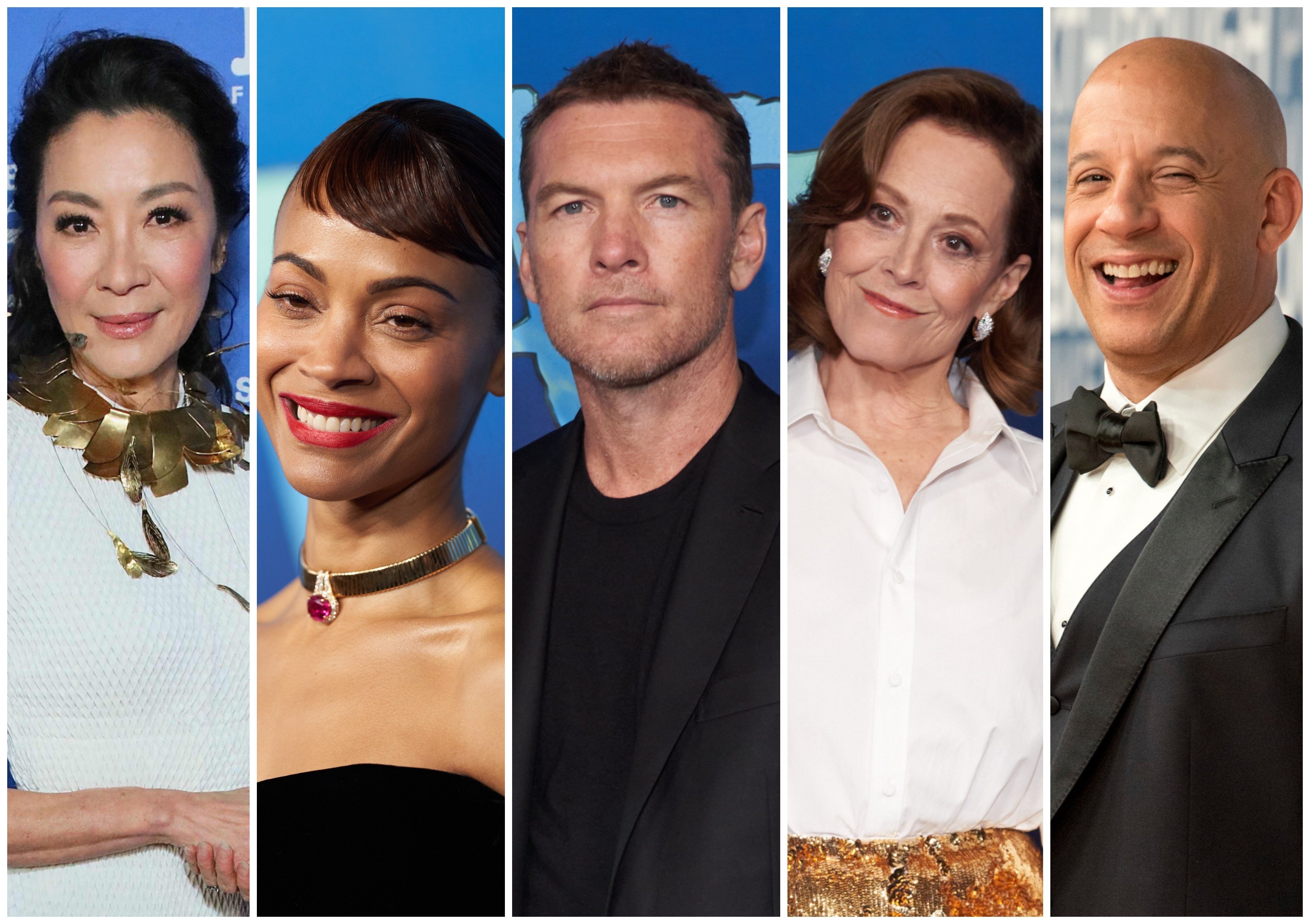 Sam Worthington, Sigourney Weaver and Zoe Saldaña have all made millions from their roles in James Cameron’s Avatar films ... and Michelle Yeoh and Vin Diesel are sure to see more cash stack up when they appear in the franchise too. Photos: EPA, Getty