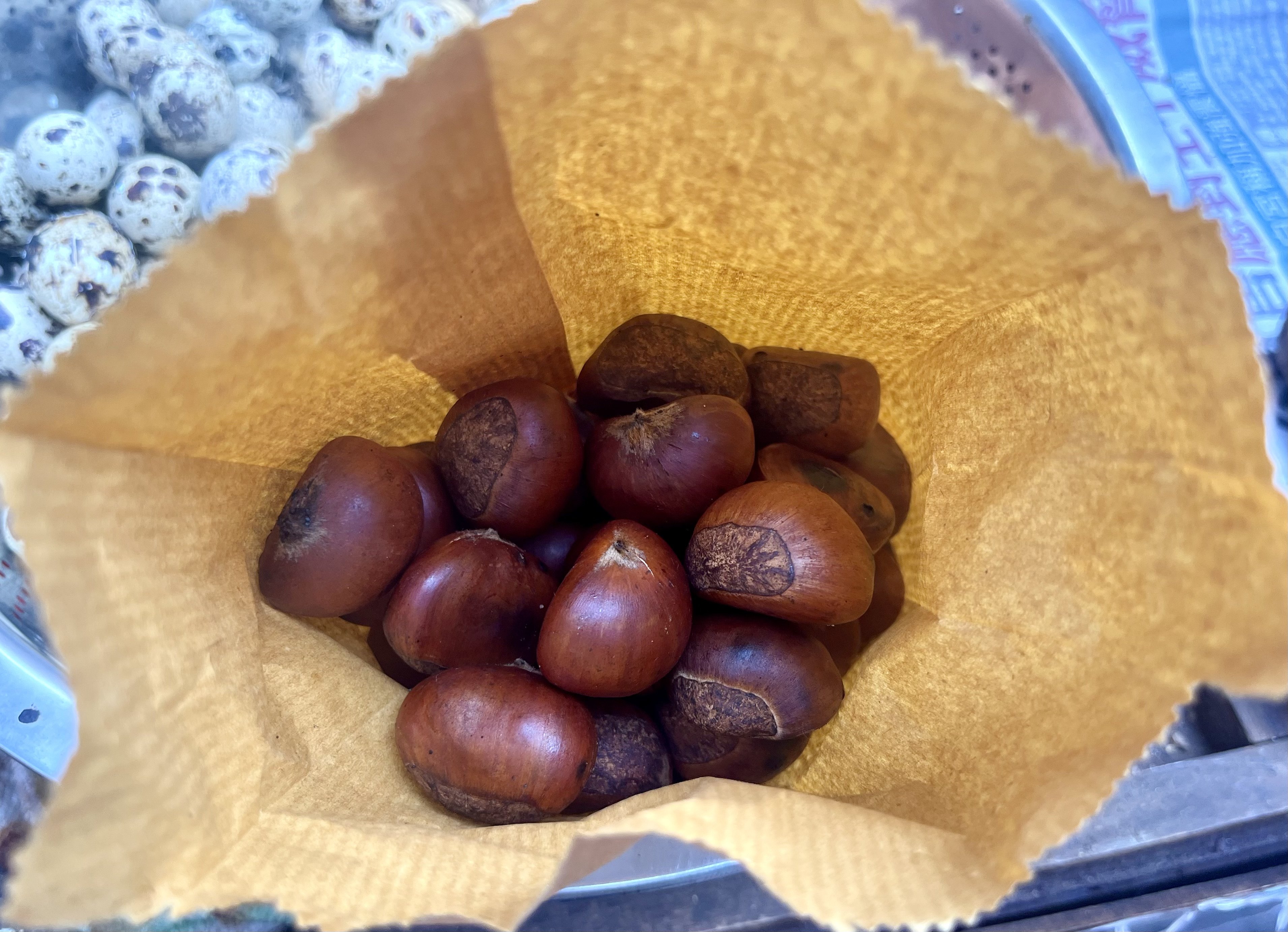 Hong Kong Street Food Roasted Chestnuts In Chinese Brass Pan Or Wok On A  Stove Over Hot Black Stone Stock Photo - Download Image Now - iStock