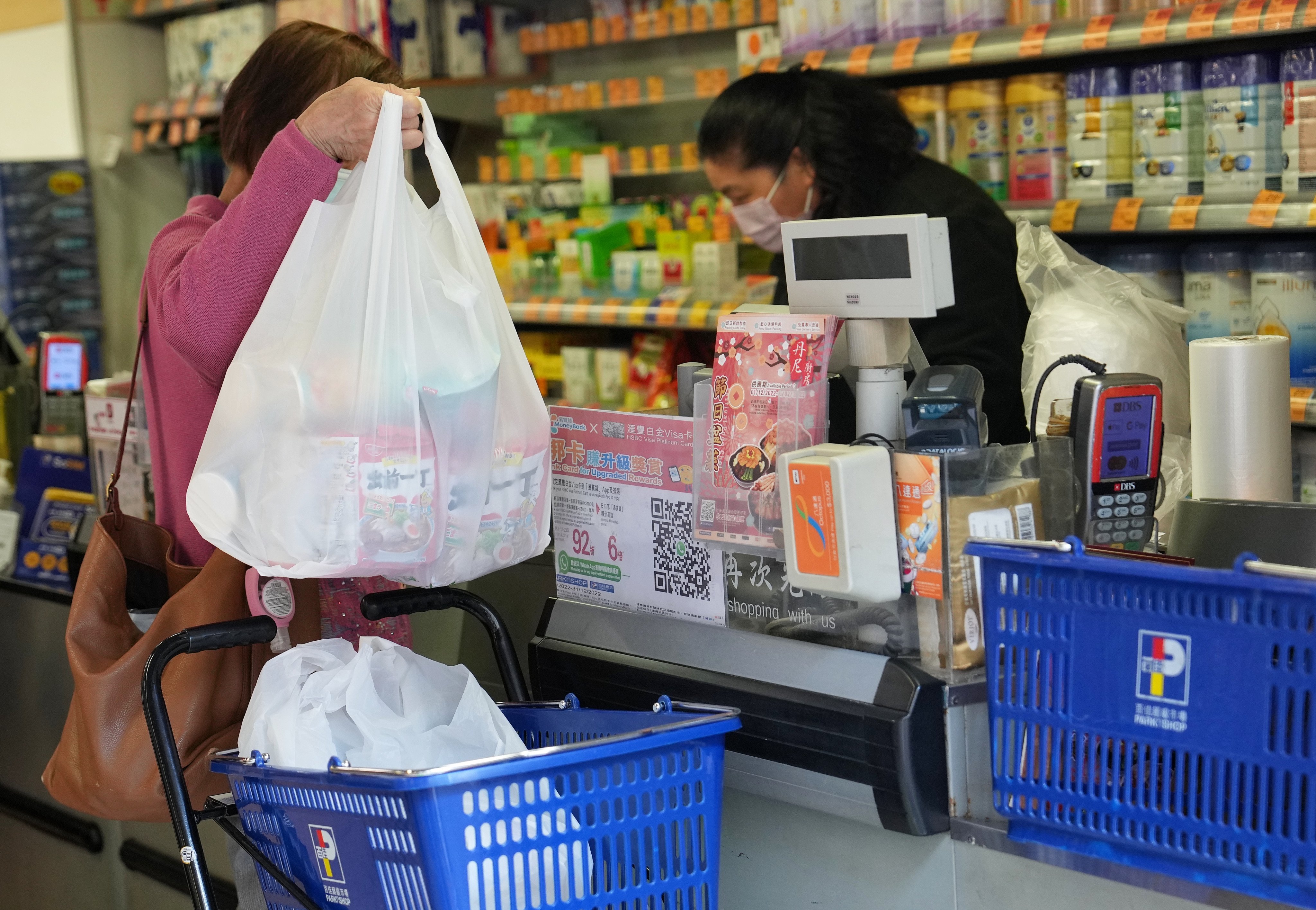 The charge for plastic bags at checkout will double. Photo: Elson Li