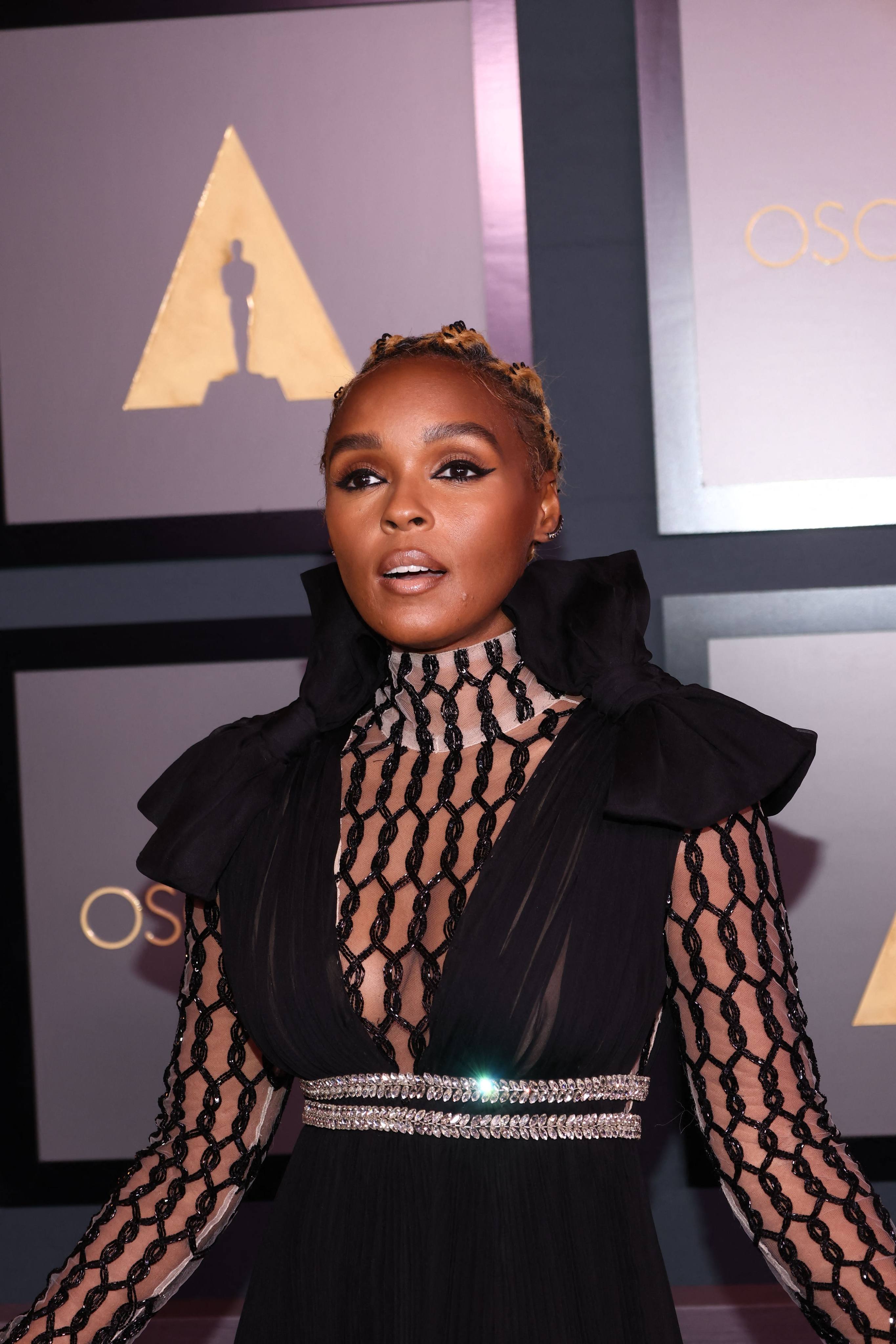 US singer Janelle Monáe at the Governors Awards ceremony at the Fairmont Century Plaza in Los Angeles in 2022. The singer, rapper, actress and sci-fi writer is “a true artist” says Rian Johnson, who directed her in “Glass Onion: A Knives Out Mystery”. Photo: AFP