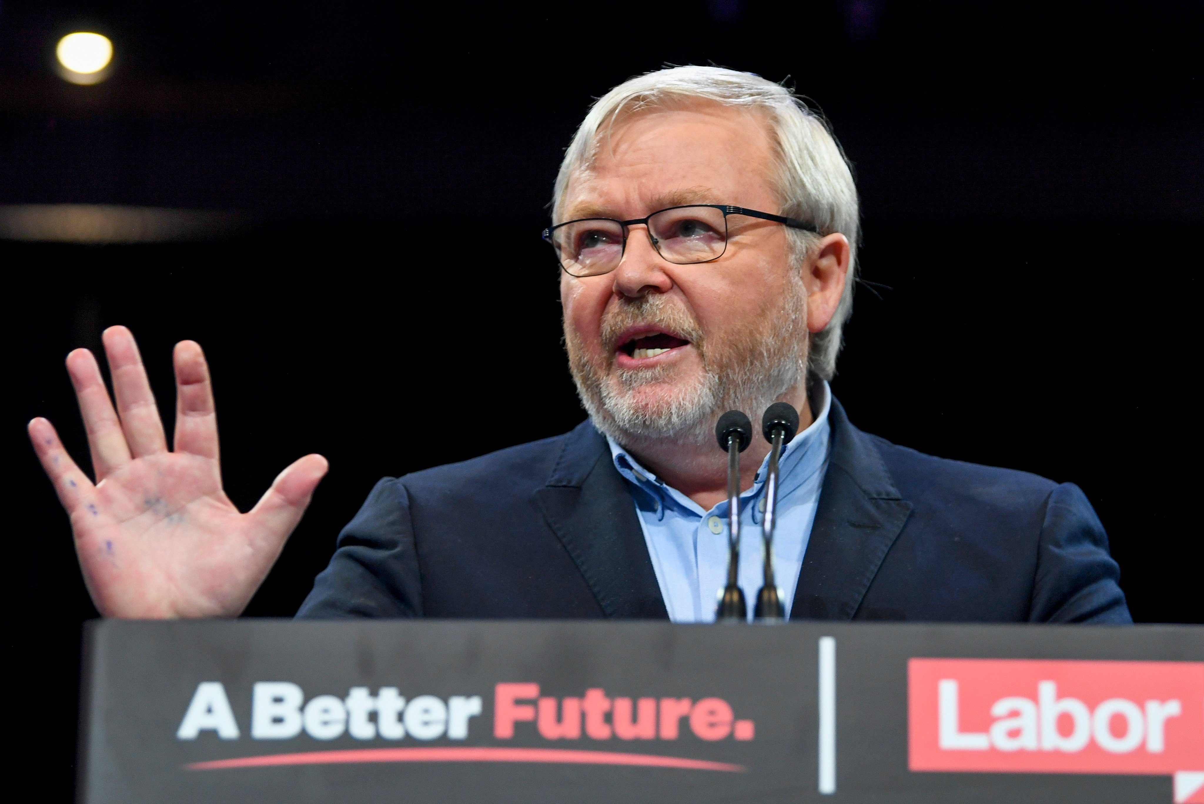 Former Australian Prime Minister Kevin Rudd at a Labor Party rally during the federal election campaign in Brisbane, Australia, in May. Rudd will be the next ambassador to the US. Photo: AP