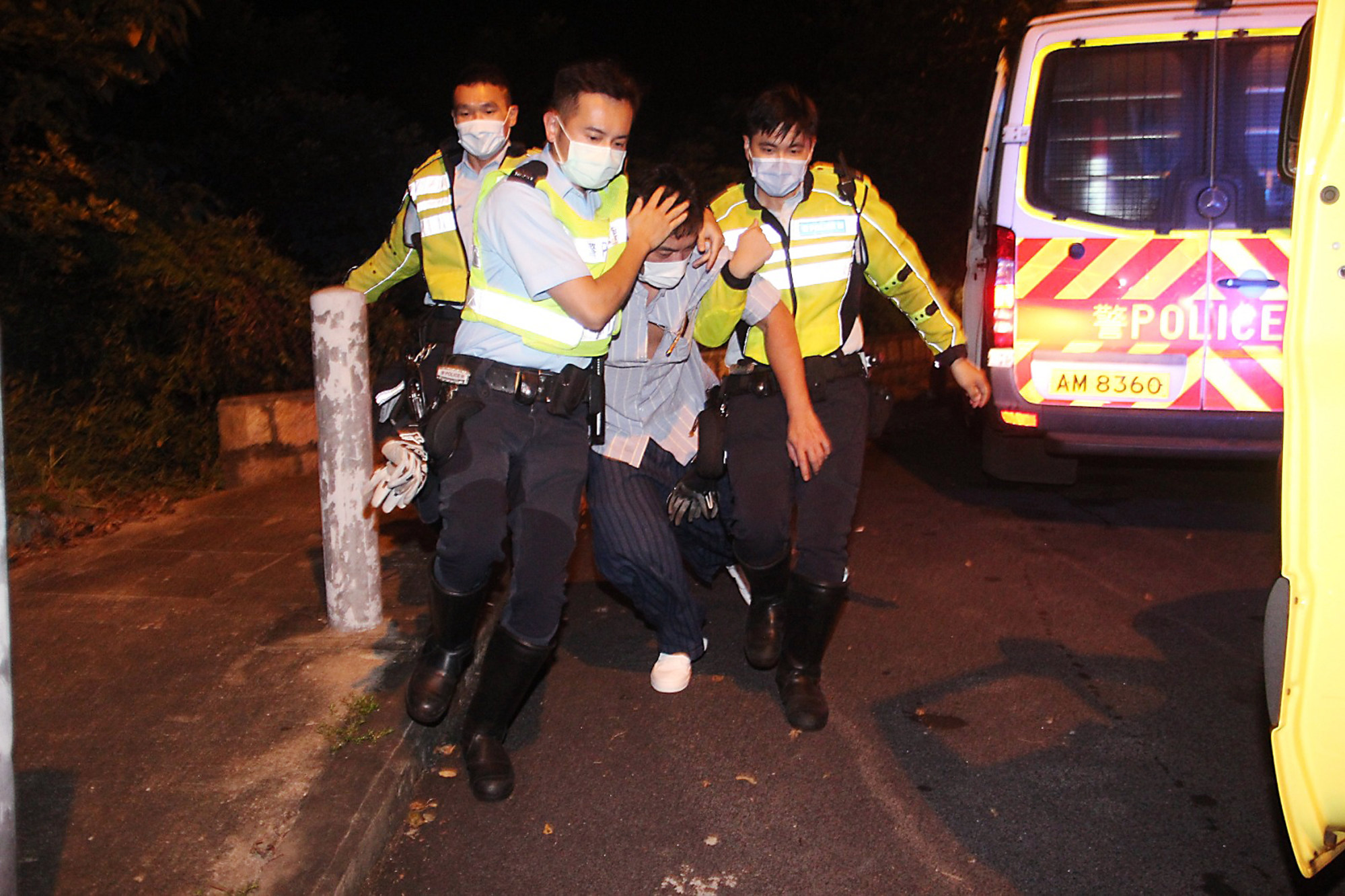 Yeung was arrested after crashing his vehicle on August 8, 2020 in Mid-Levels. Photo: Handout