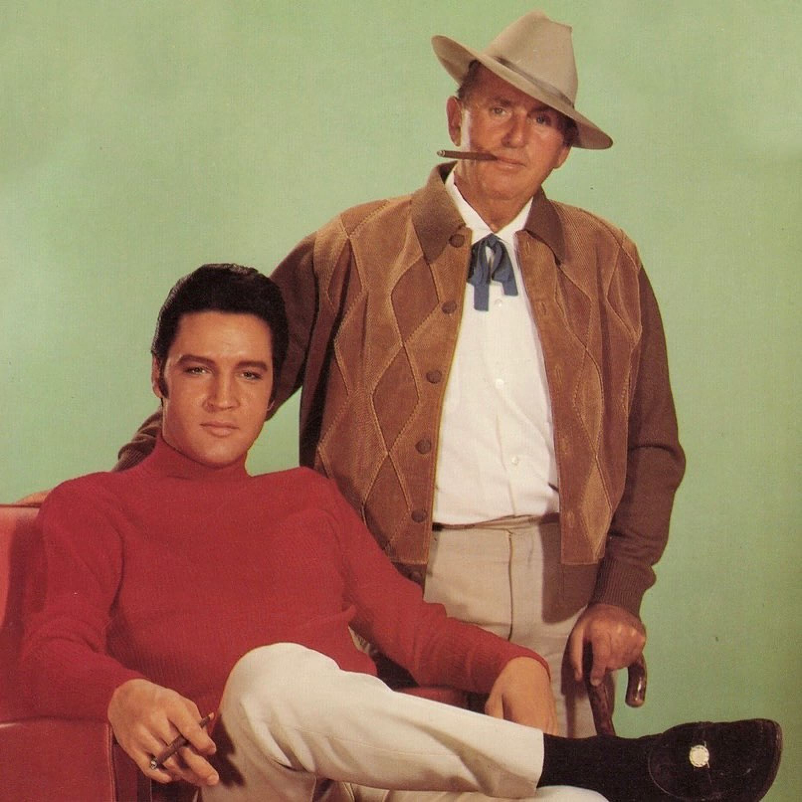 Colonel Tom Parker and Elvis Presley. Photo: Instagram @priscillapresleyelvisfan