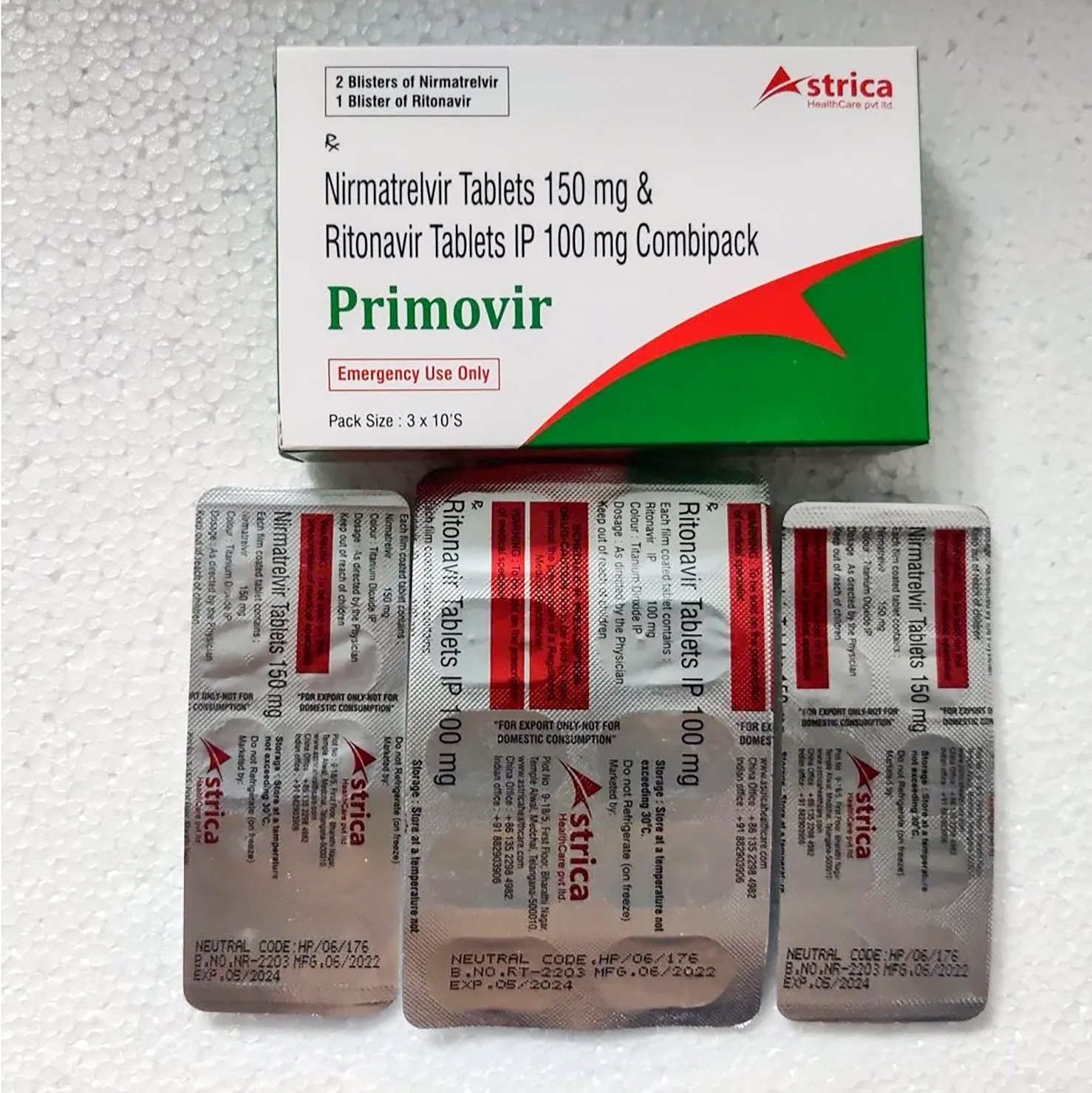 Primovir and Paxista are Indian-made generic versions of Pfizer’s Paxlovid. Photo: Handout