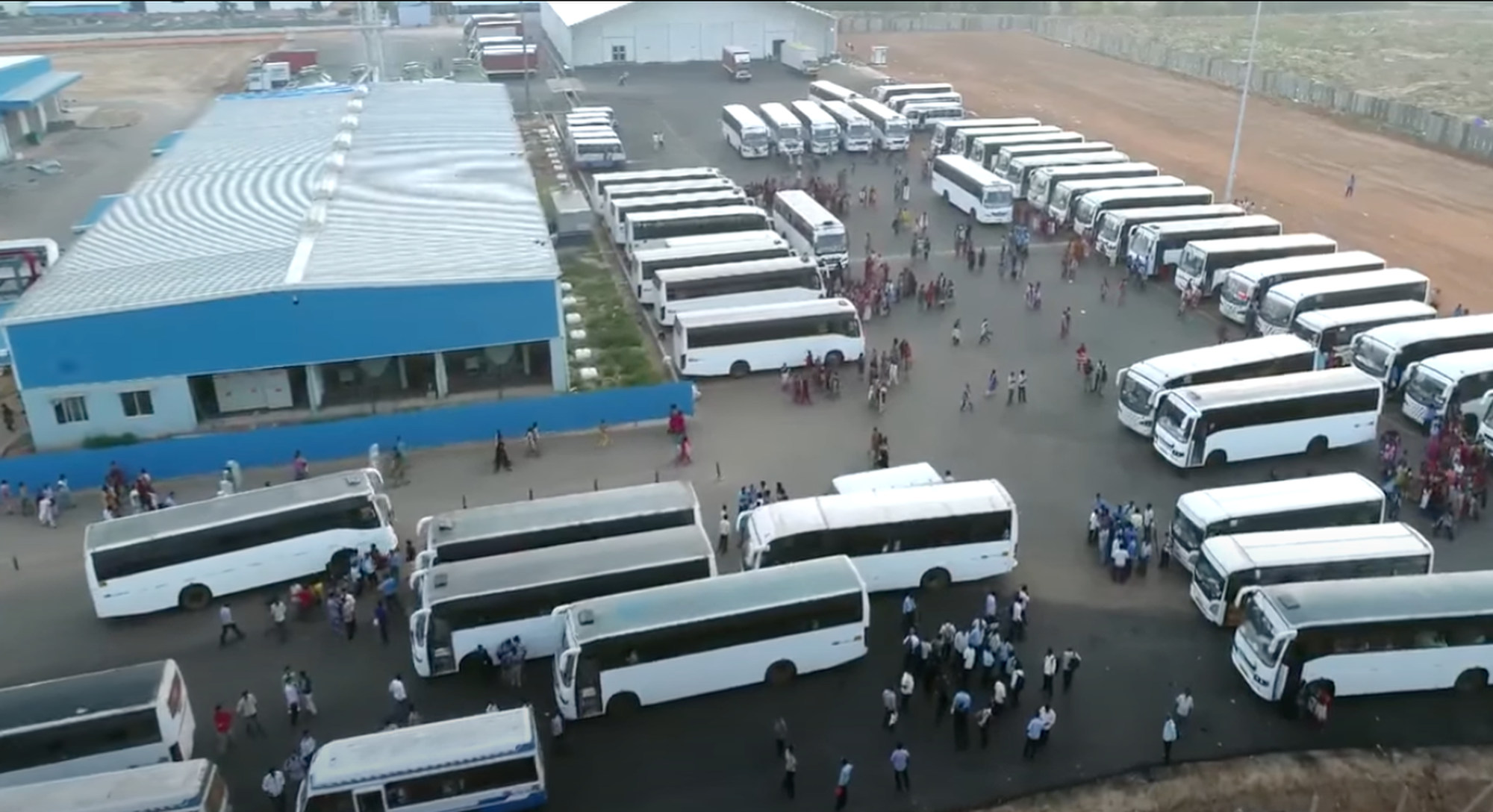 Workers are seen arriving at Foxconn Technology Group’s smartphone manufacturing complex in Sri City, a special economic zone located in Tirupati district in India’s southeastern state of Andhra Pradesh. Photo: YouTube