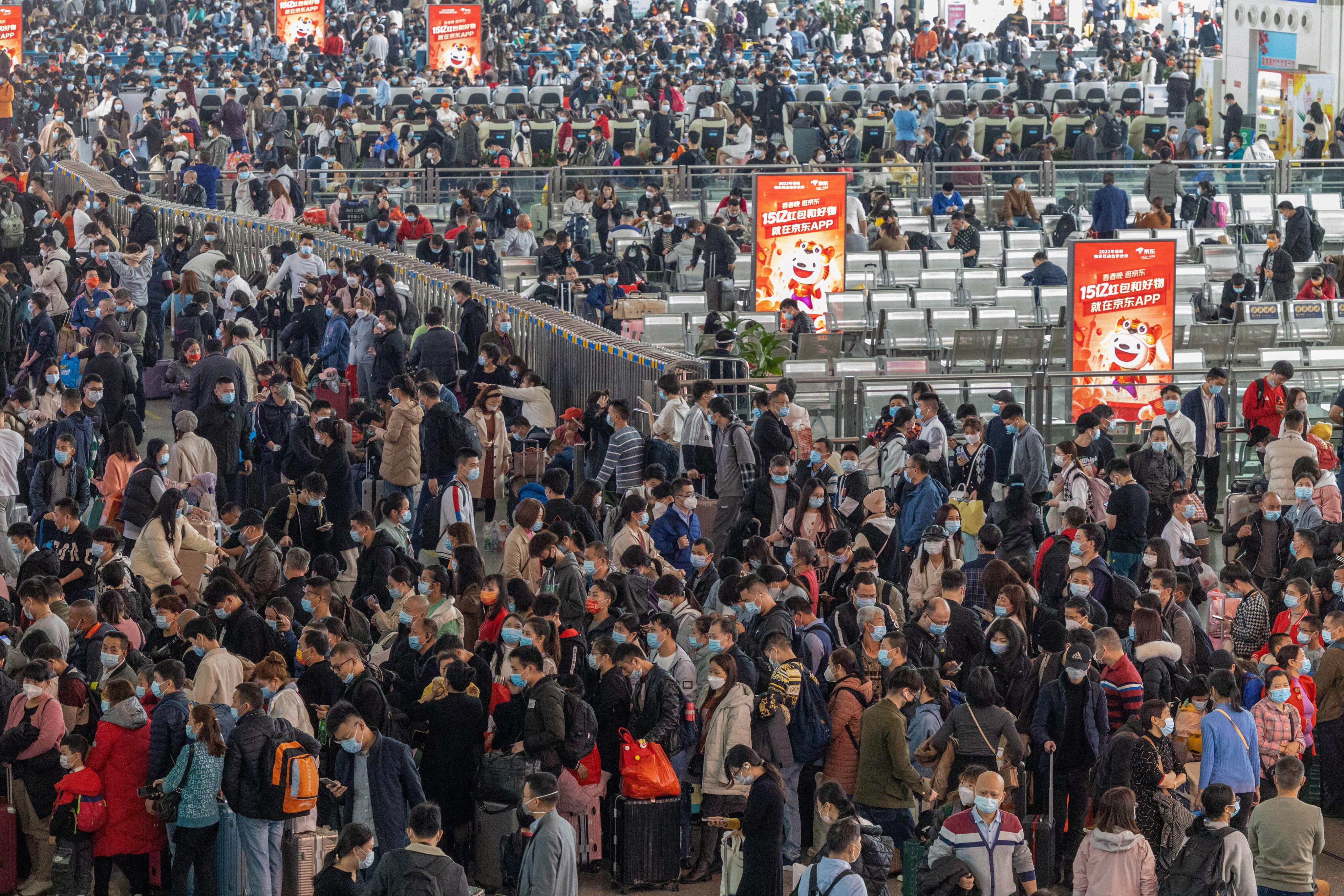 Last year saw around 1 billion journeys during the holiday season, a sharp fall compared with pre-pandemic numbers. Photo: AP