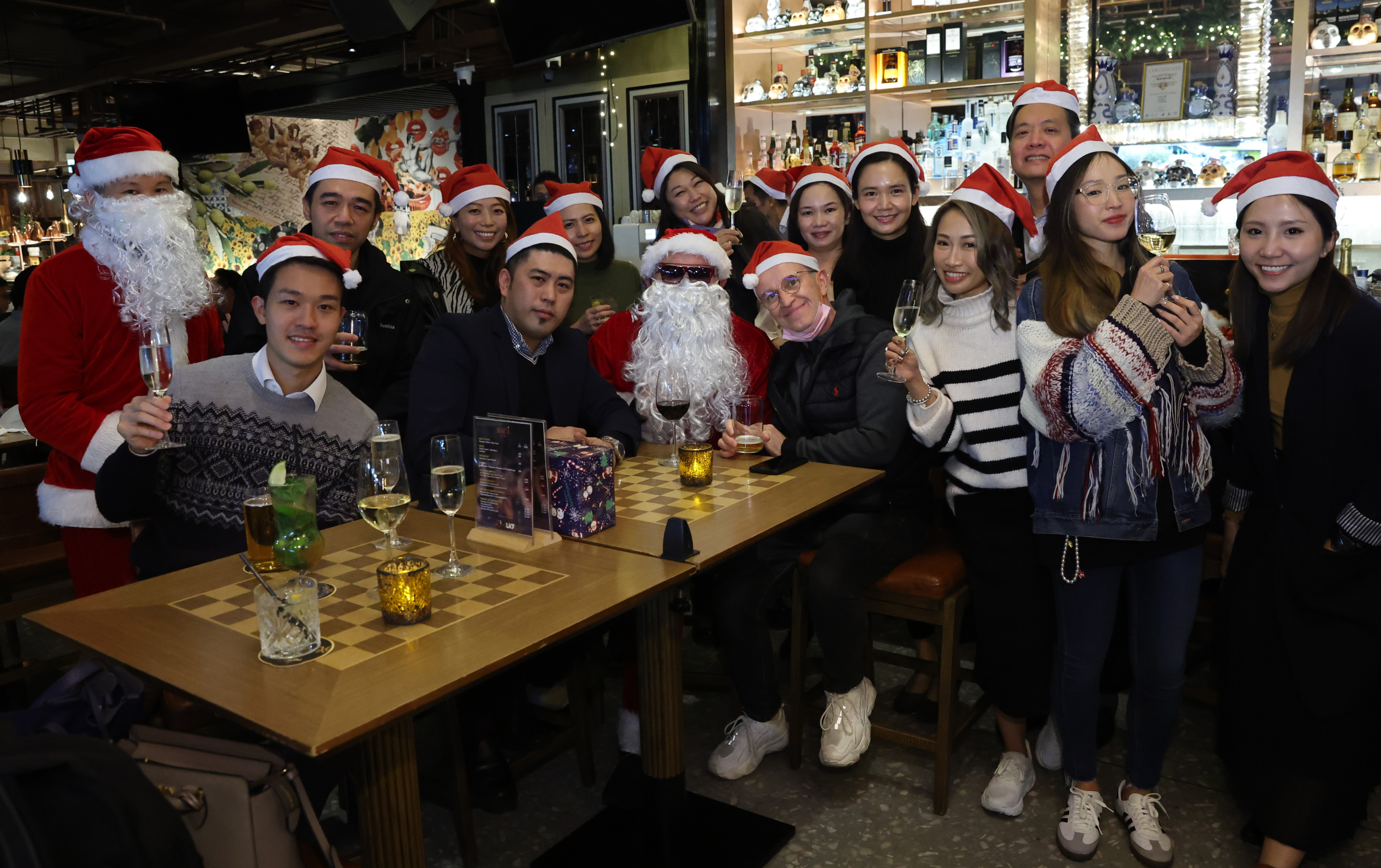 The Santa Con charity event at the BACI Trattoria & Bar of the Lan Kwai Fong Group. Photo: Edmond So