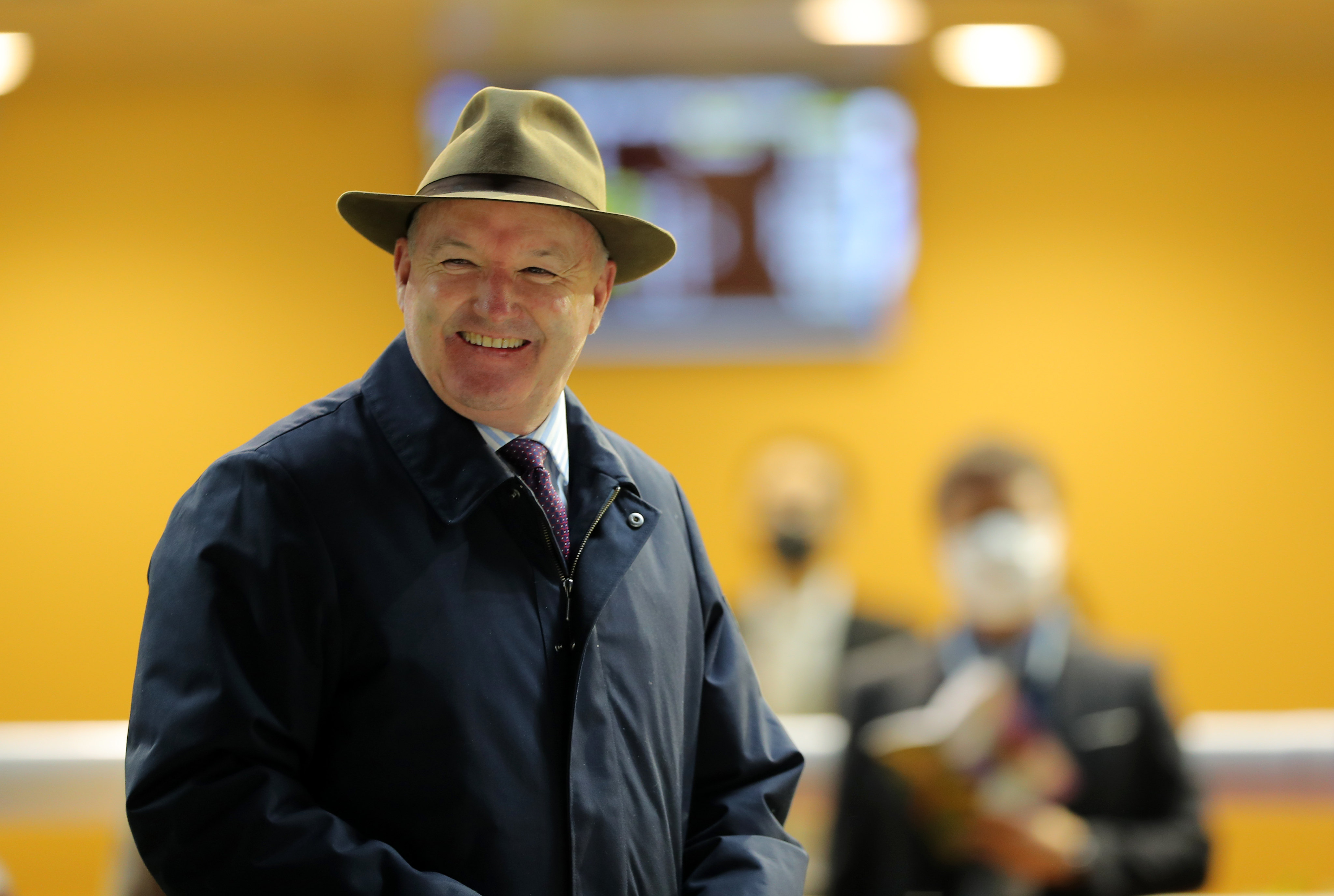 David Hayes celebrates Lean Hero’s Class Four win at Happy Valley on Wednesday. Photo: Kenneth Chan