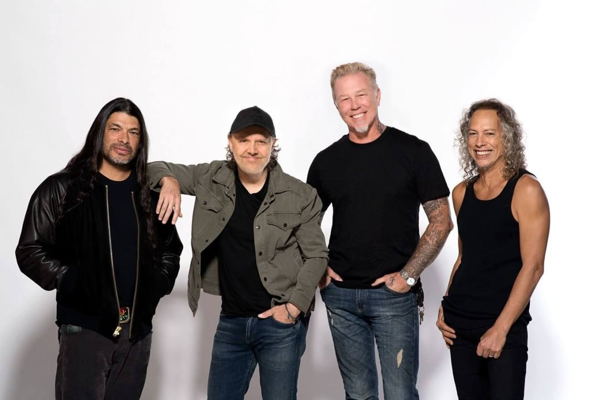 (Left to right) Metallica members Robert Trujillo, Lars Ulrich, James Hetfield and Kirk Hammett. Photo: @metallica/Instagram