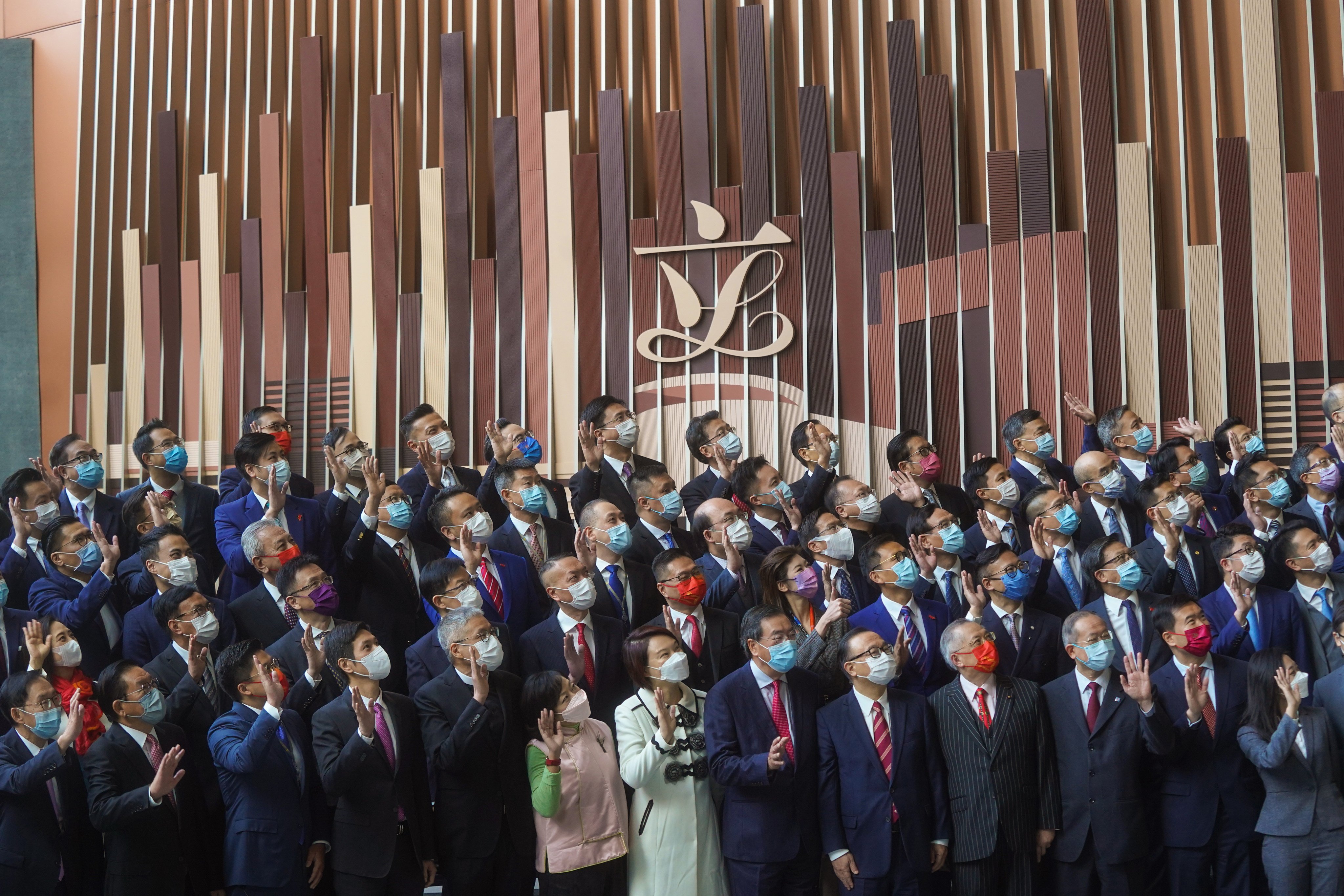 Newly elected Hong Kong lawmakers pose for pictures in January last year. Photo: Sam Tsang