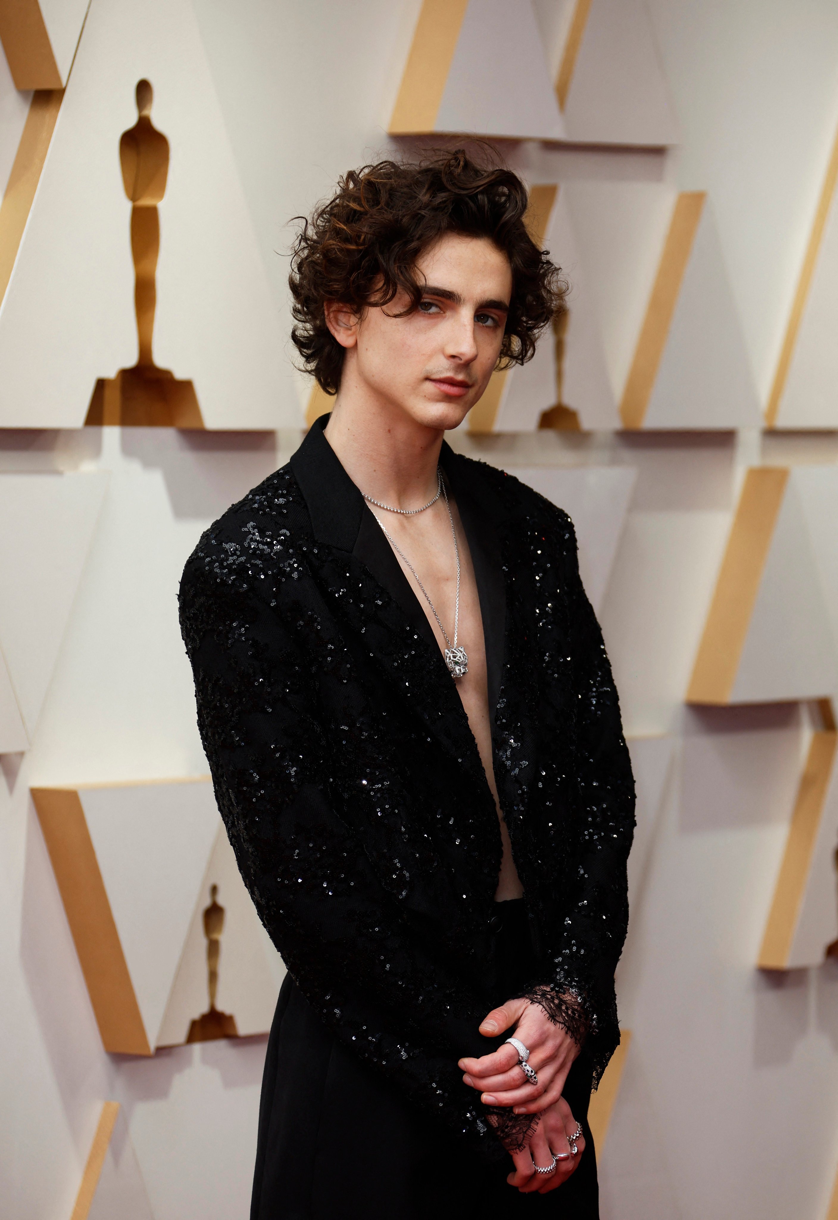 Timothée Chalamet on the red carpet at the 2022 Oscars in March. Photo: Reuters
