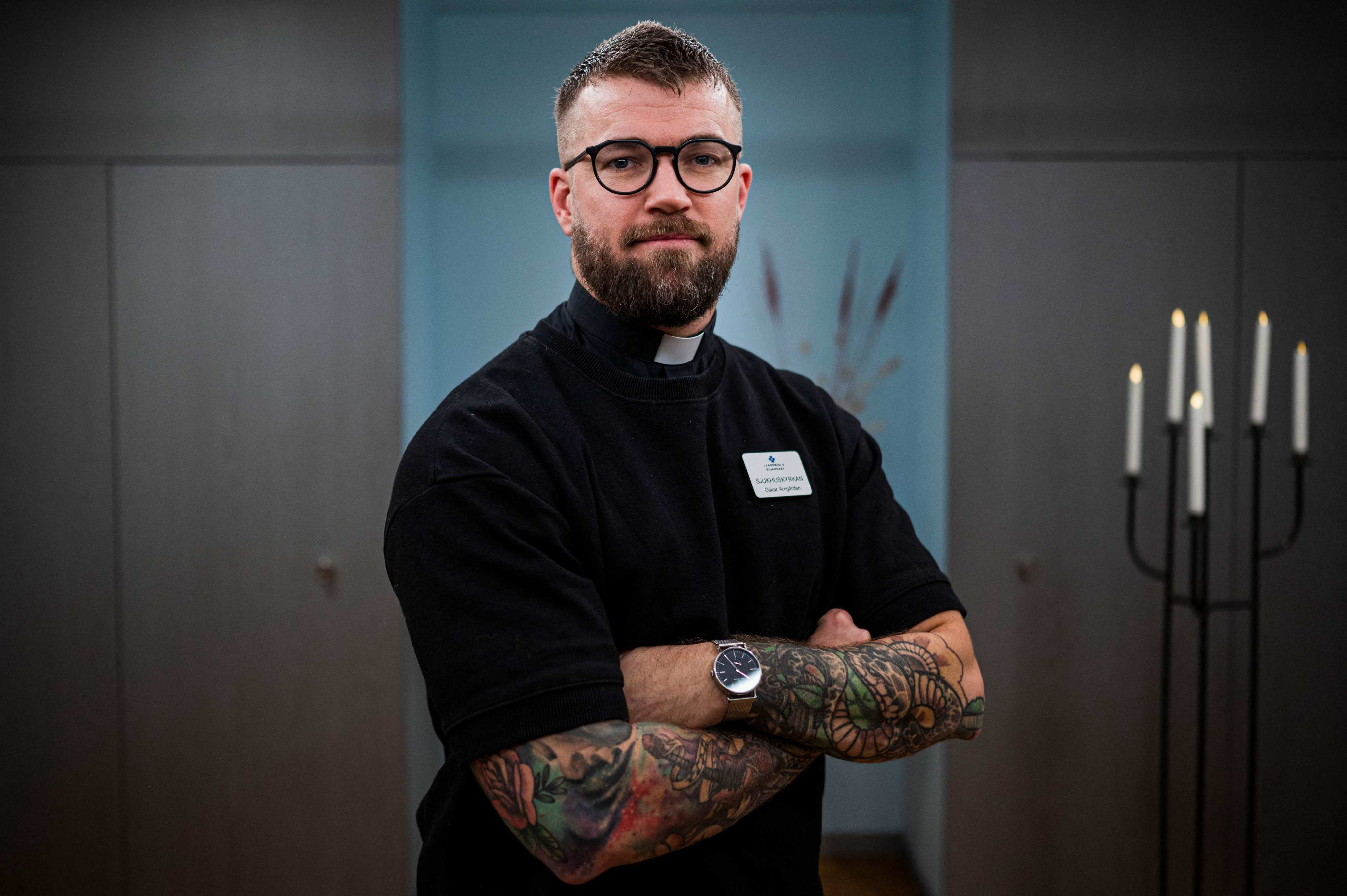 Oskar Arngarden, a 38-year-old Swedish Lutheran Church priest, says social media can be a good place to talk about “faith and health, and … our existential, mental health”. He posts spiritual advice and videos of himself working out. Photo: AFP