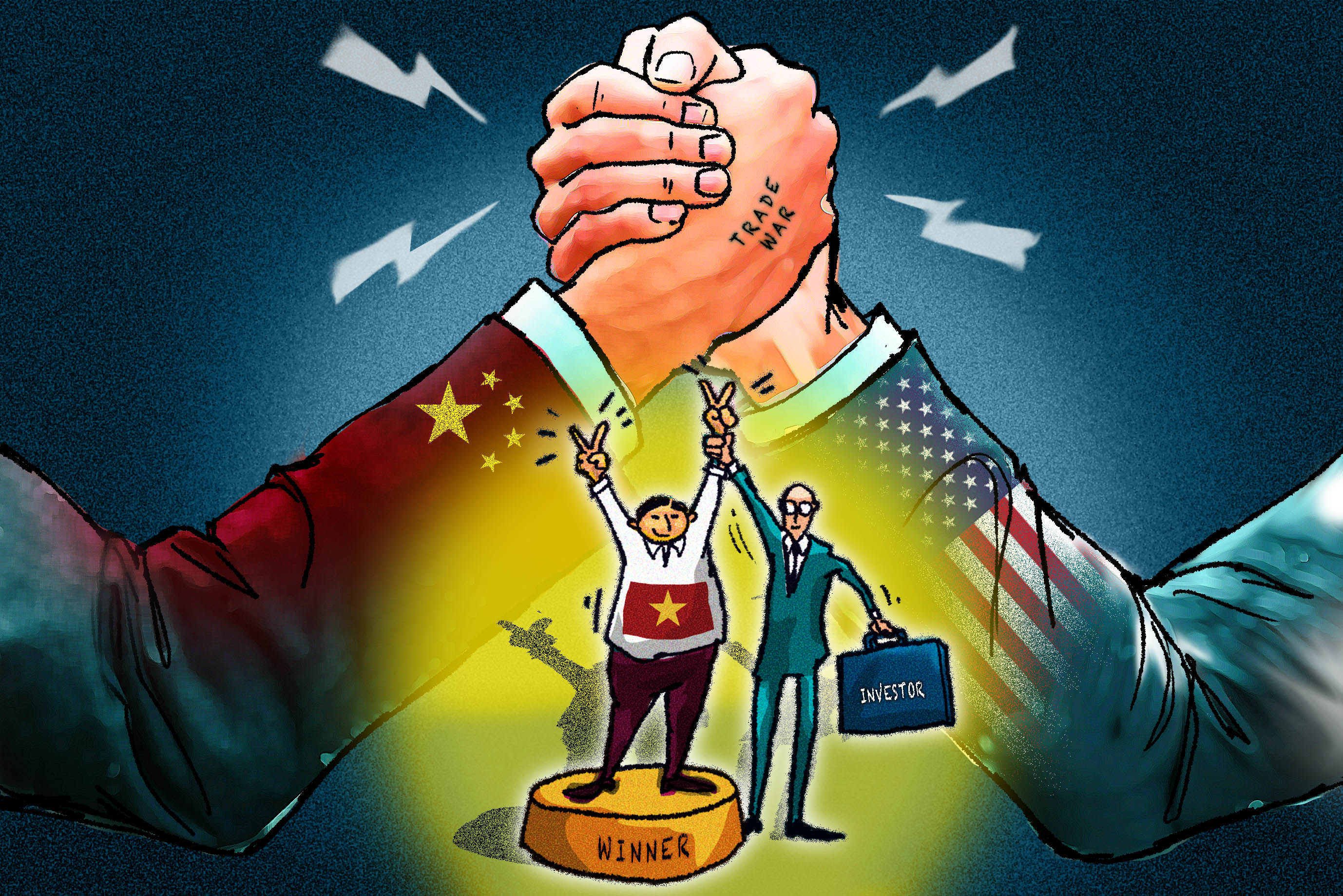 Many in Vietnam say the US-China trade war spawned the country’s biggest inflow of manufacturing from China. Illustration: Henry Wong