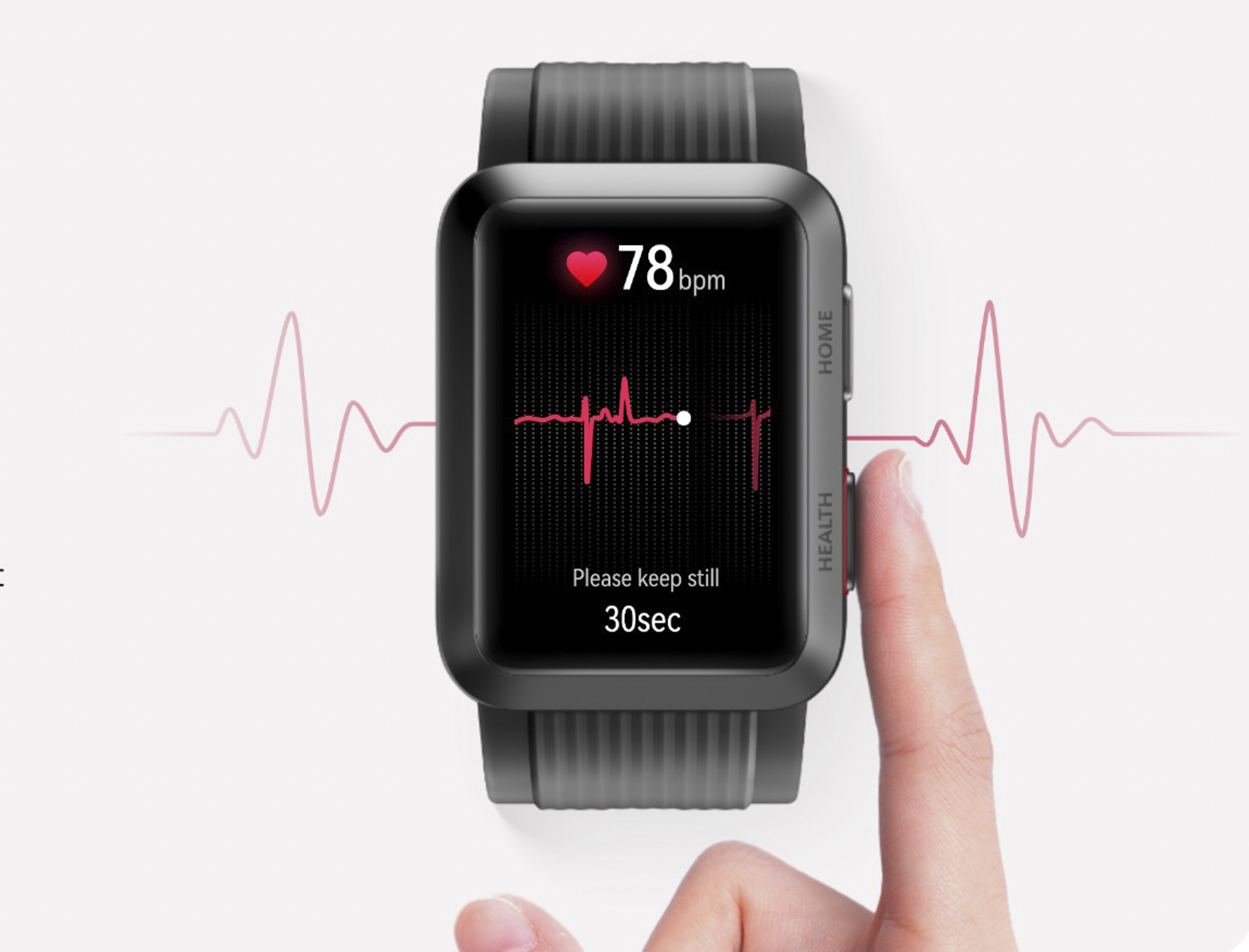 The Watch D by Huawei uses a built-in inflatable strap to measure blood pressure. Photo: Huawei