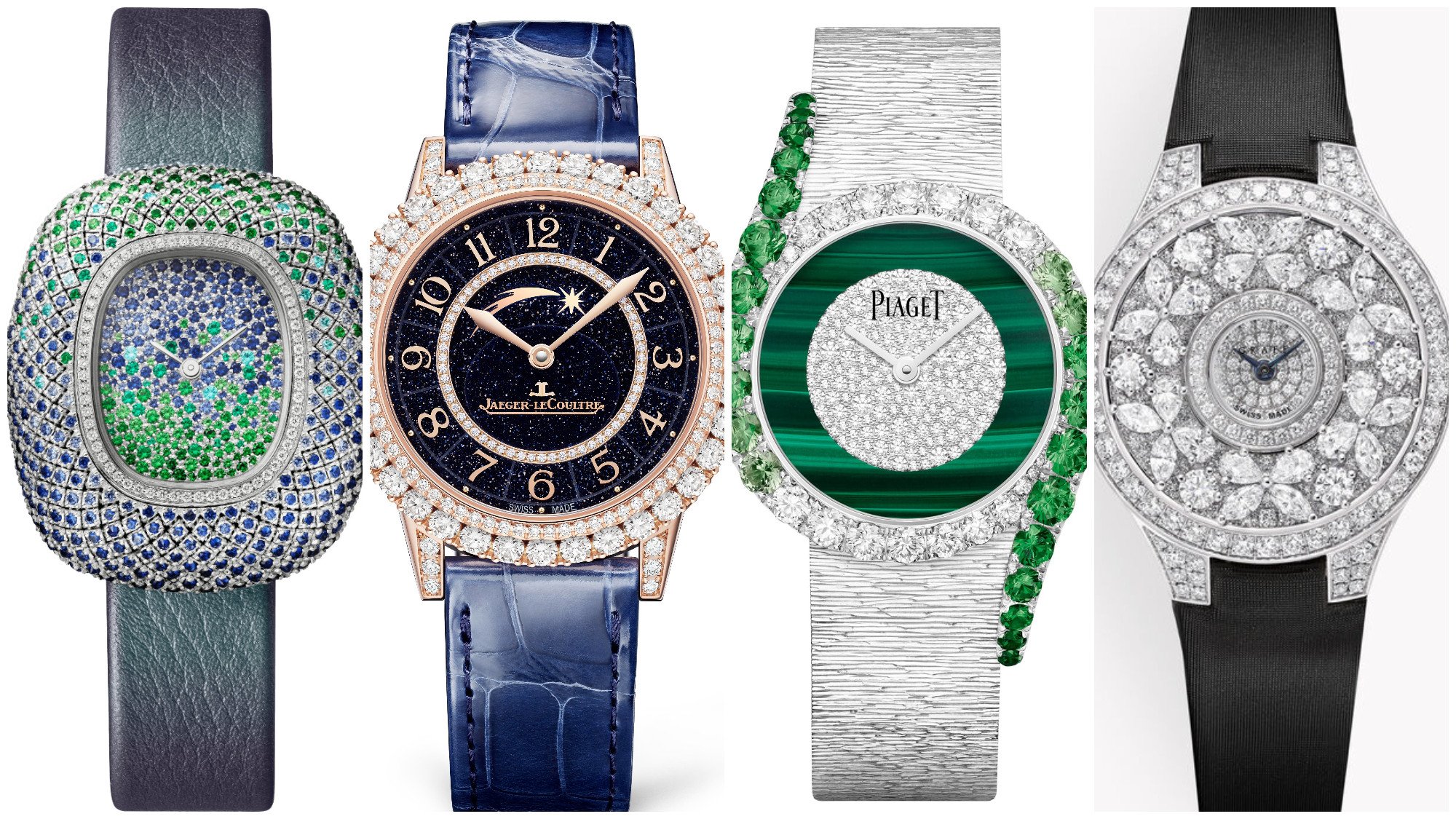Cartier, Jaeger-LeCoultre, Piaget and Graff offer beautiful diamond-encrusted timepieces for every occasion. Photos: Handout