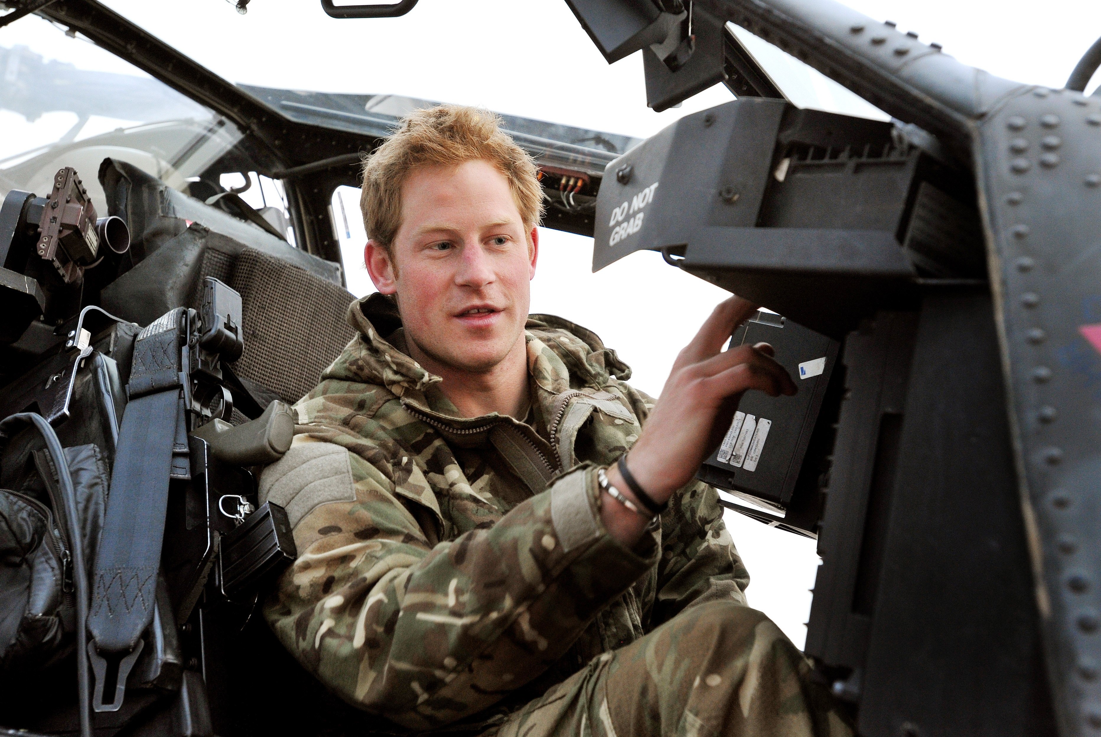 Prince Harry at the British controlled flight-line at Camp Bastion in Afghanistan’s Helmand Province in 2012, where he was serving as an Apache helicopter pilot/gunner. Photo: AFP 