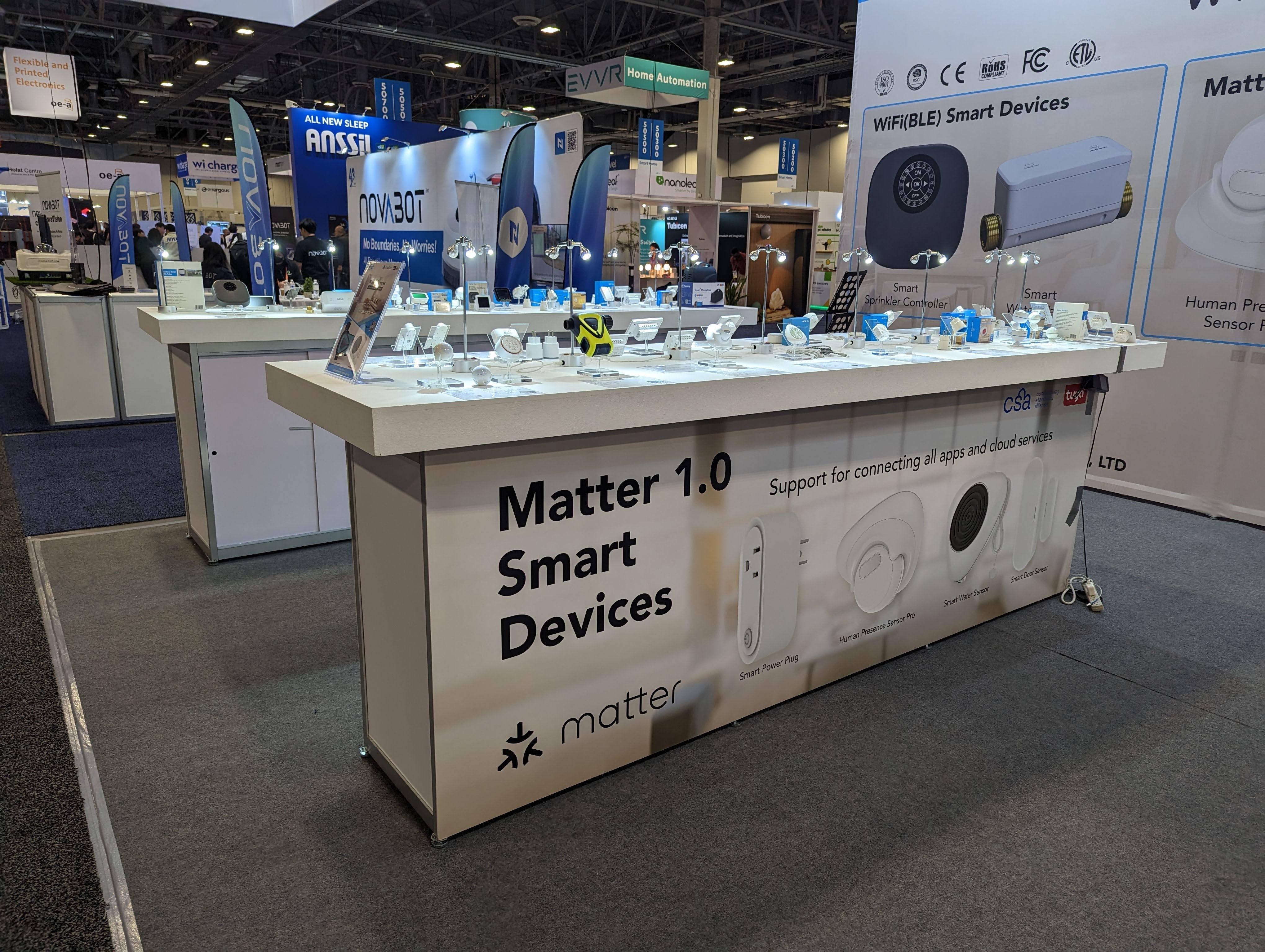 A display of smart devices that support the first version of Matter, a universal standard for the Internet of Things, at CES 2023. Photo: Matt Haldane / SCMP