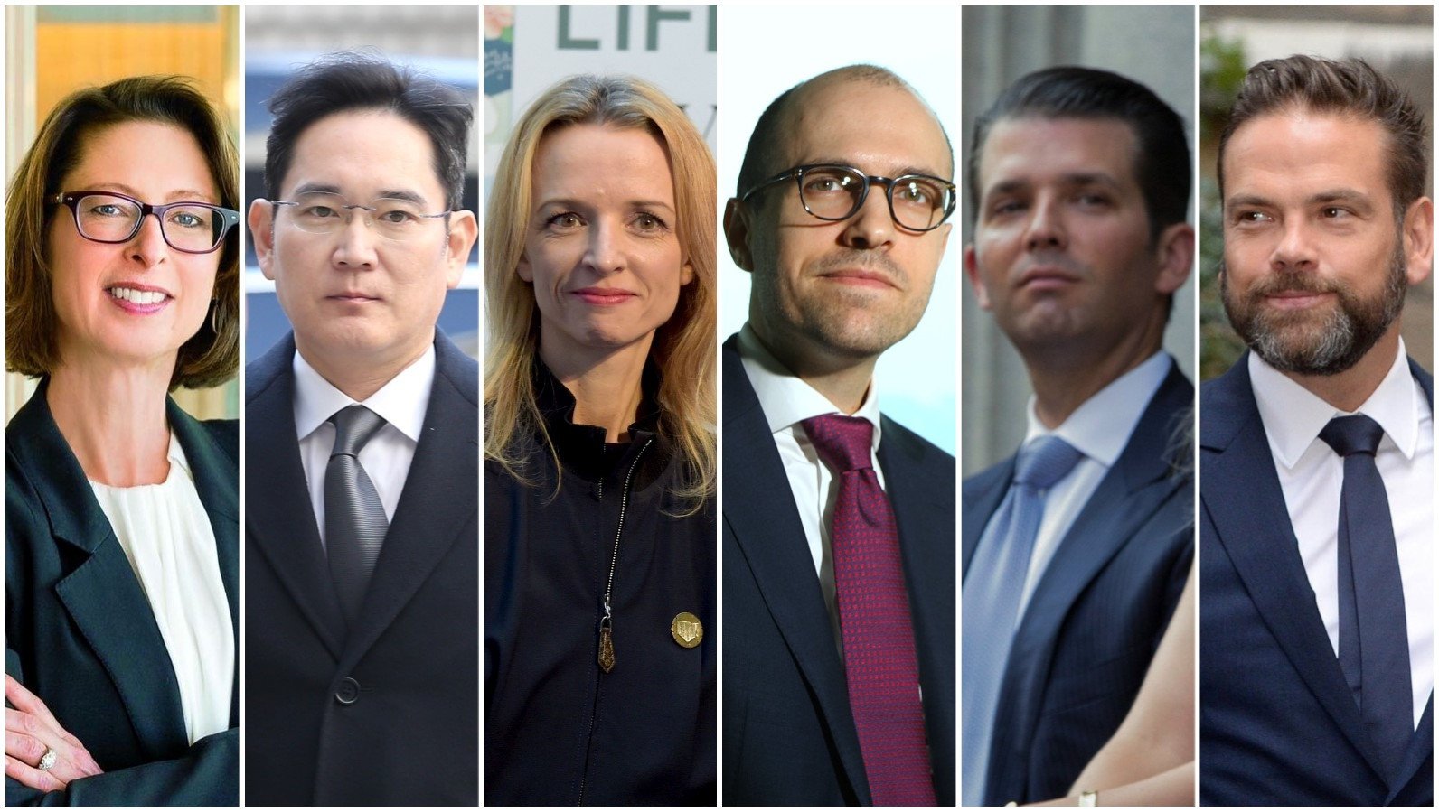 Being born into a corporate empire certainly has its perks for Abigail Johnson, Jay Y. Lee, Delphine Arnault, A.G. Sulzberger, Donald Trump Jr. and Lachlan Murdoch. Photos: @eho.capital/Instagram, EPA-EFE, AFP, SCMP, AP, TNS