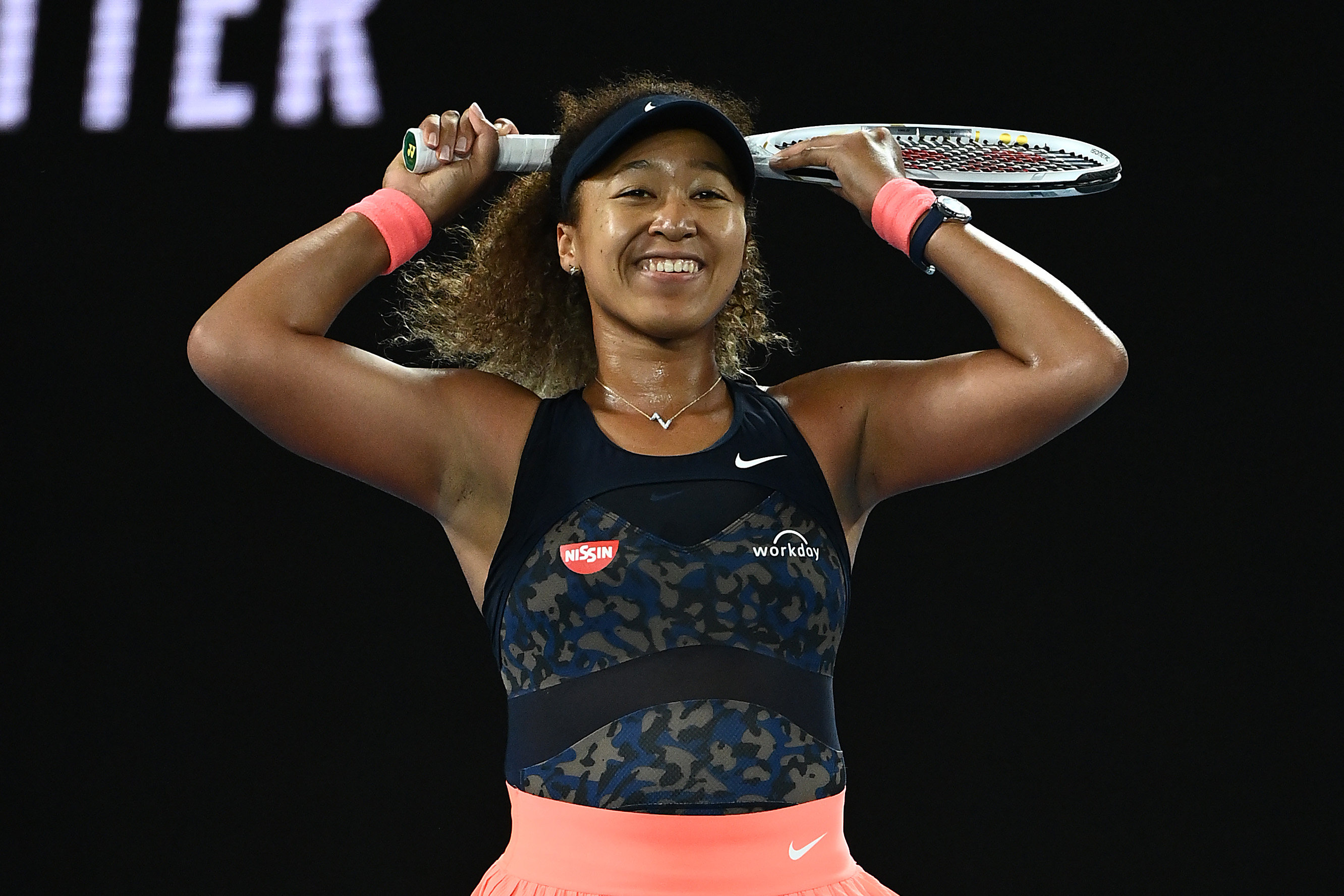 Naomi Osaka celebrates winning the Australian Open in 2021. Photo: Getty Images