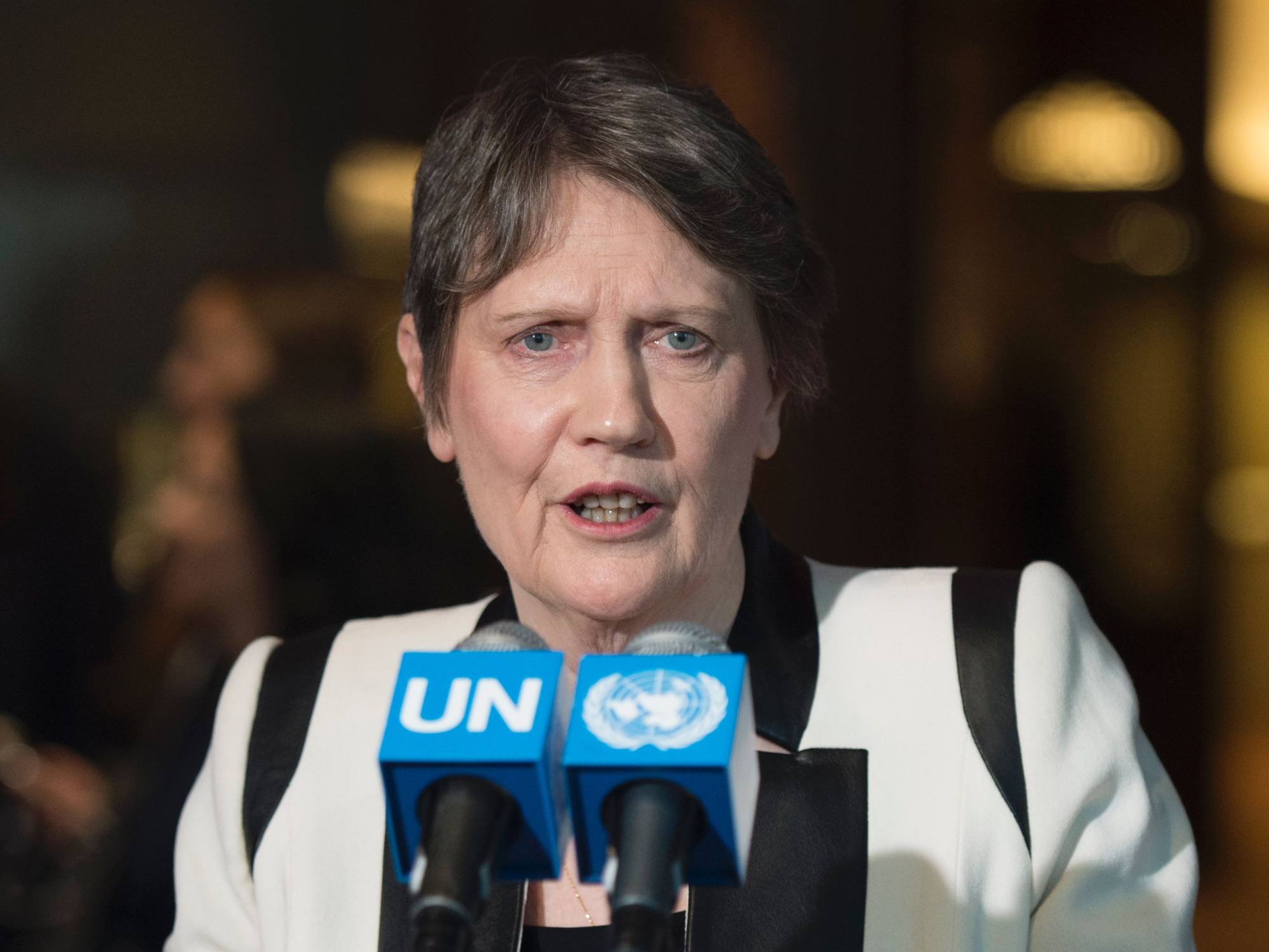 Former New Zealand prime minister Helen Clark speaks at the United Nations in New York in April 2016. Photo: AFP