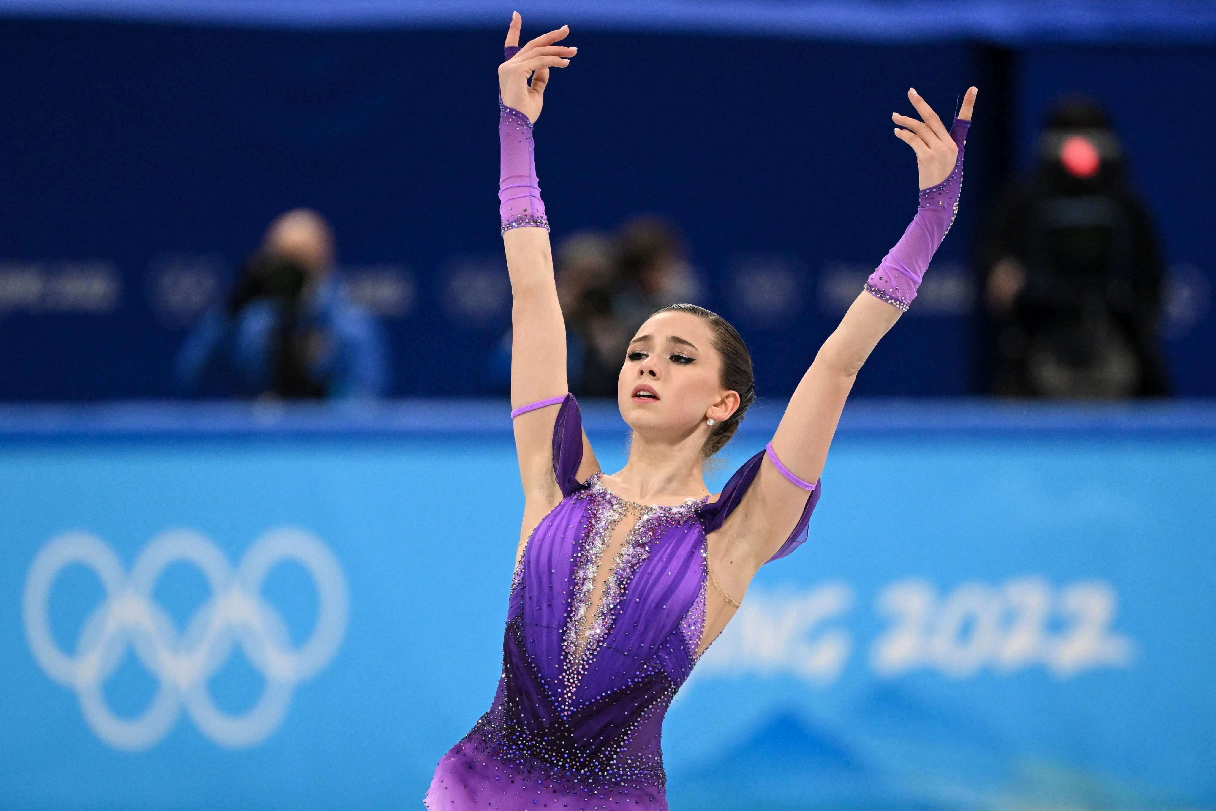 Russia’s Kamila Valieva competes in the women’s single skating short programme of the figure skating event during the Beijing 2022 Winter Olympic Games. Photo: AFP