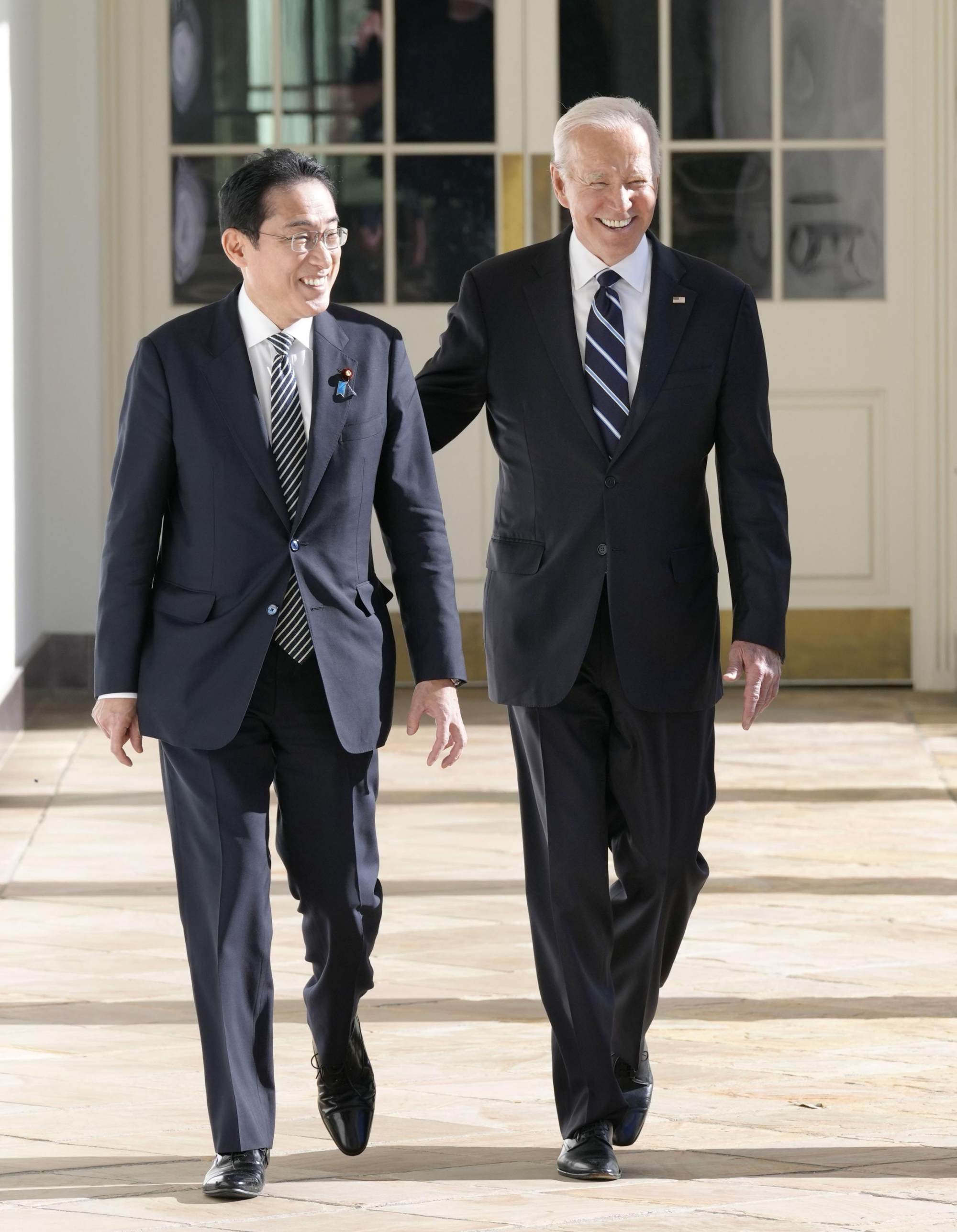 Japanese Prime Minister Fumio Kishida (left) and US President Joe Biden during their meeting at the White House on Friday. Photo: Kyodo