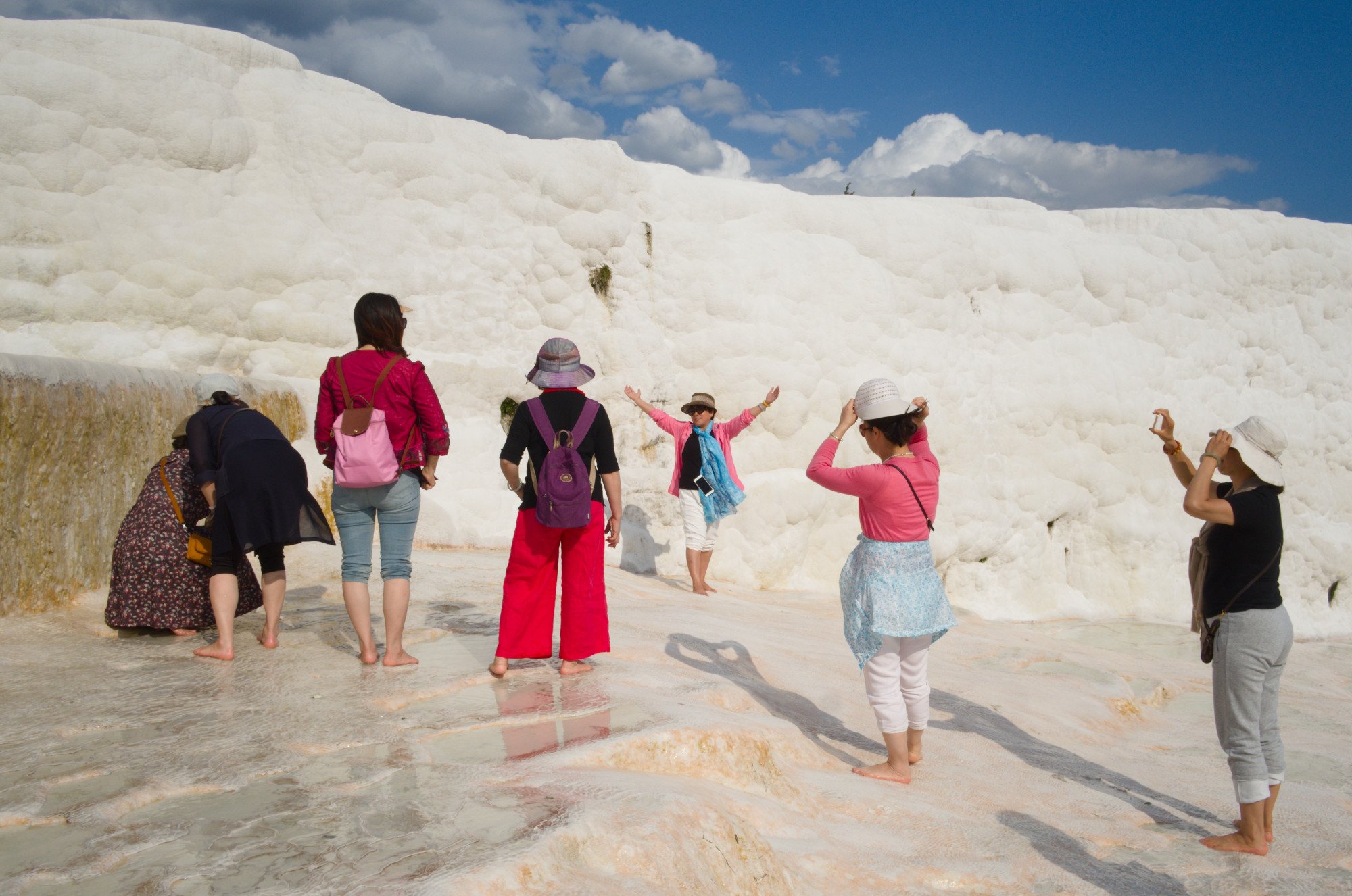 Chinese tourists visit the white travertines of Pamukkale, Turkey, in 2018. Turkey could be well positioned to receive Chinese tourists in 2023 with its comparatively simple visa procedures. Photo: Shutterstock