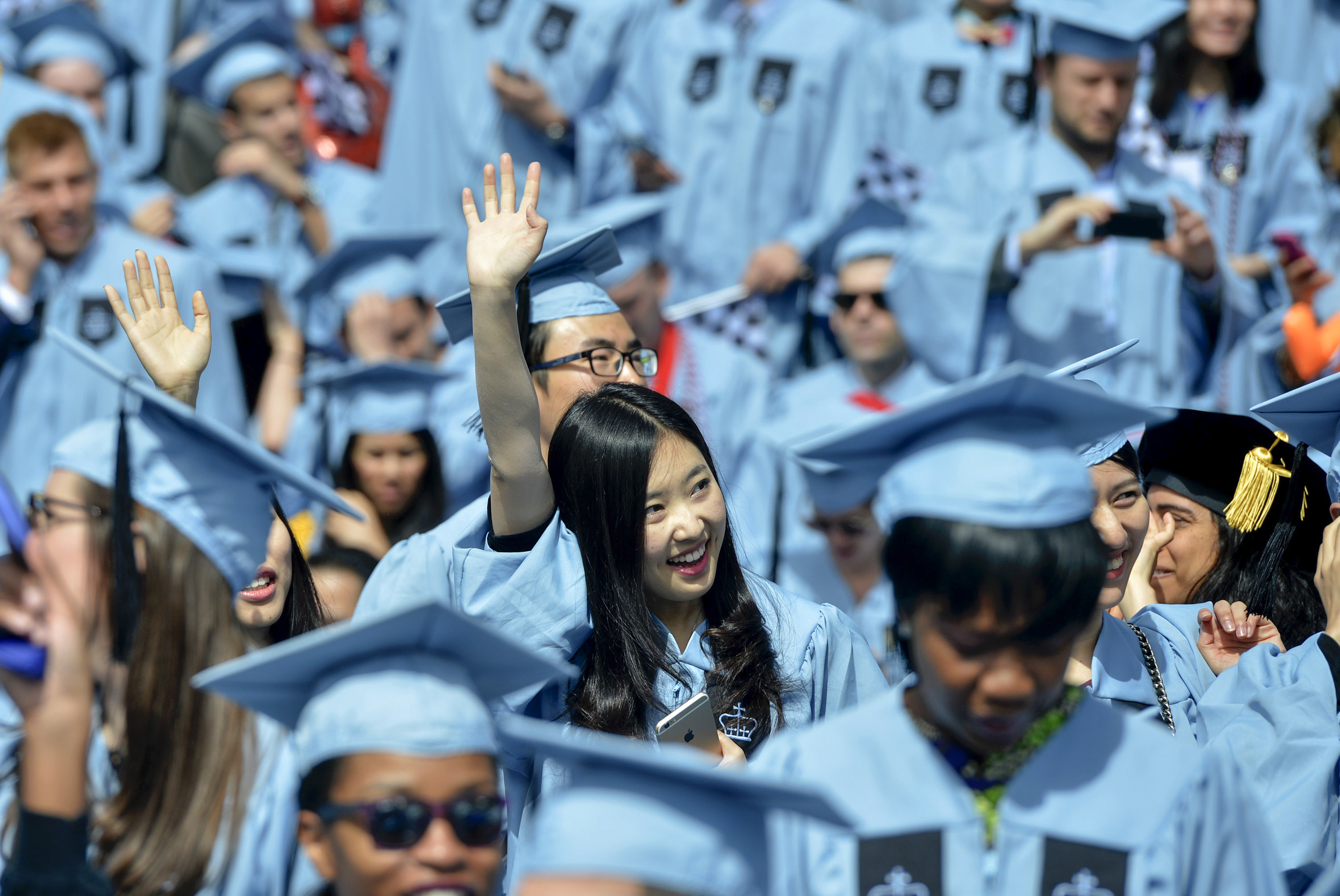 Chinese graduates attend Columbia University’s commencement ceremony in New York in May 2015. Photo: Xinhua