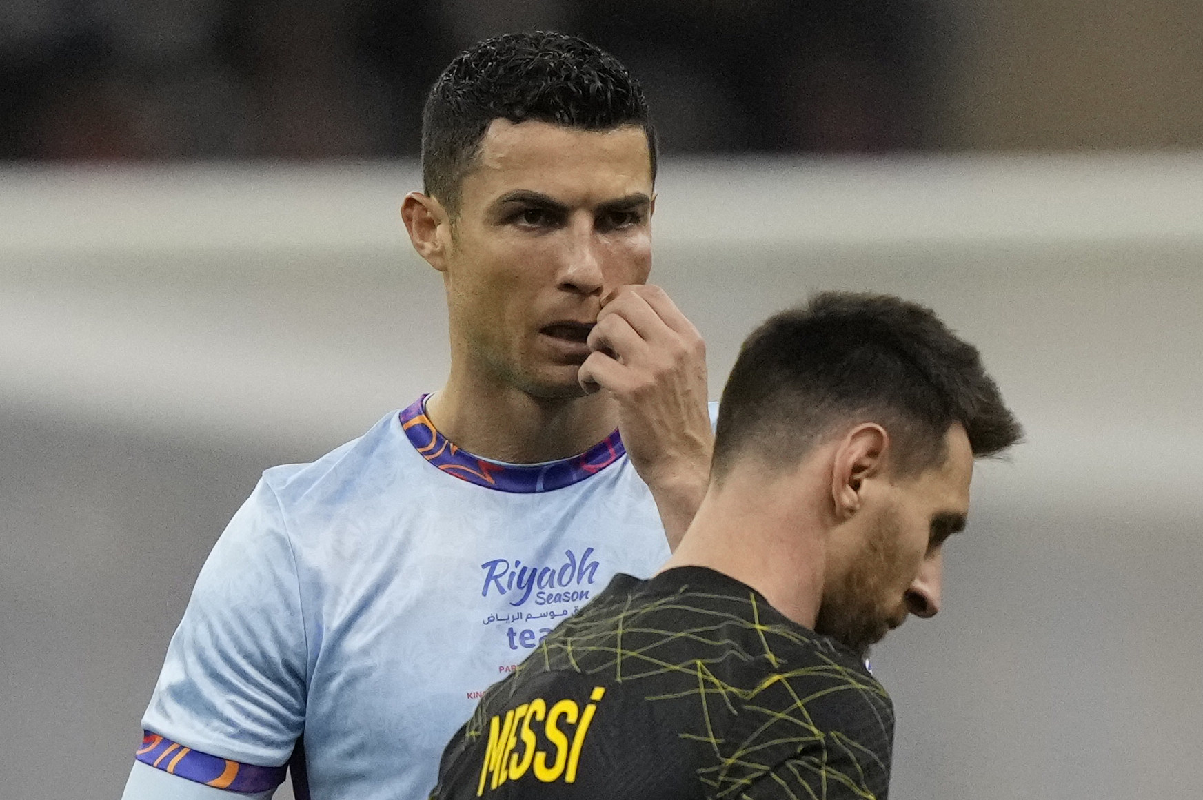 Cristiano Ronaldo and Lionel Messi were reunited during a friendly match at the King Saud University Stadium in Riyadh, Saudi Arabia. Photo: AP