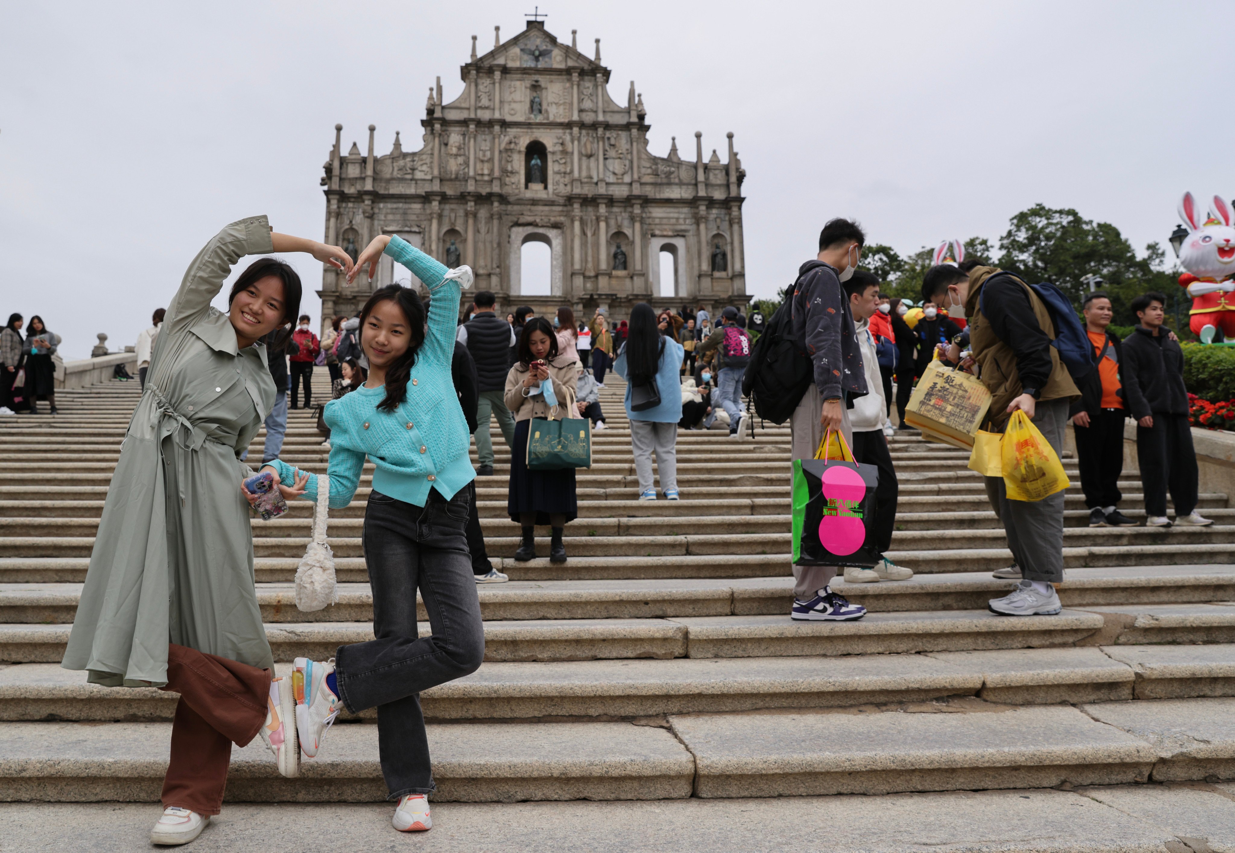 Tourists at the ruins of St Paul’s in Macau. Photo: Yik Yeung-man