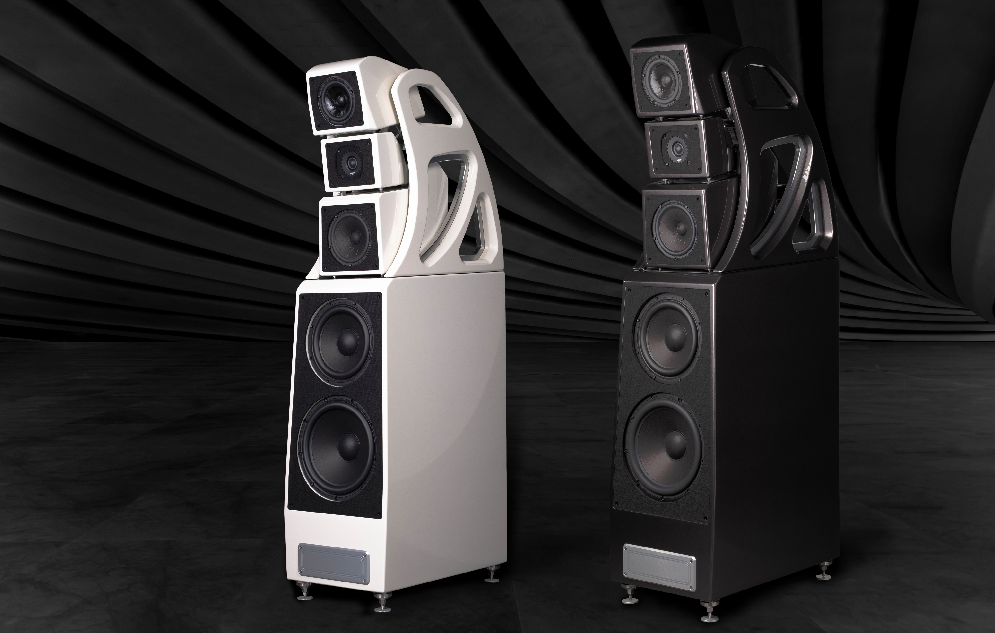 Four pairs of top-of-the-line speakers that are an audiophile’s dream and works of art in their own right. Photo: Wilson Audio